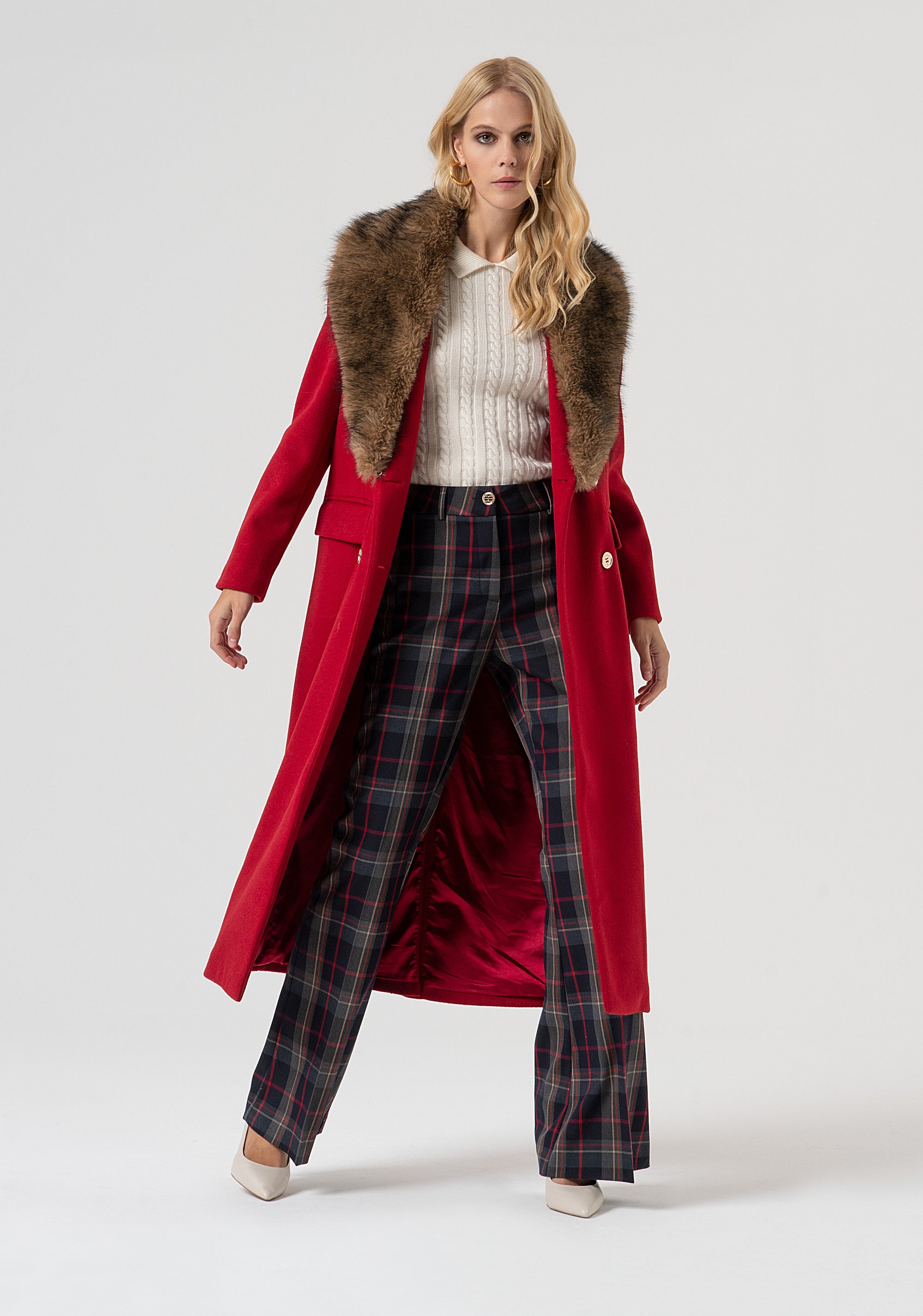 Knitwear slim fit with plaits and made in wool and cachemire Fracomina FR25WT7033K53201-108-6
