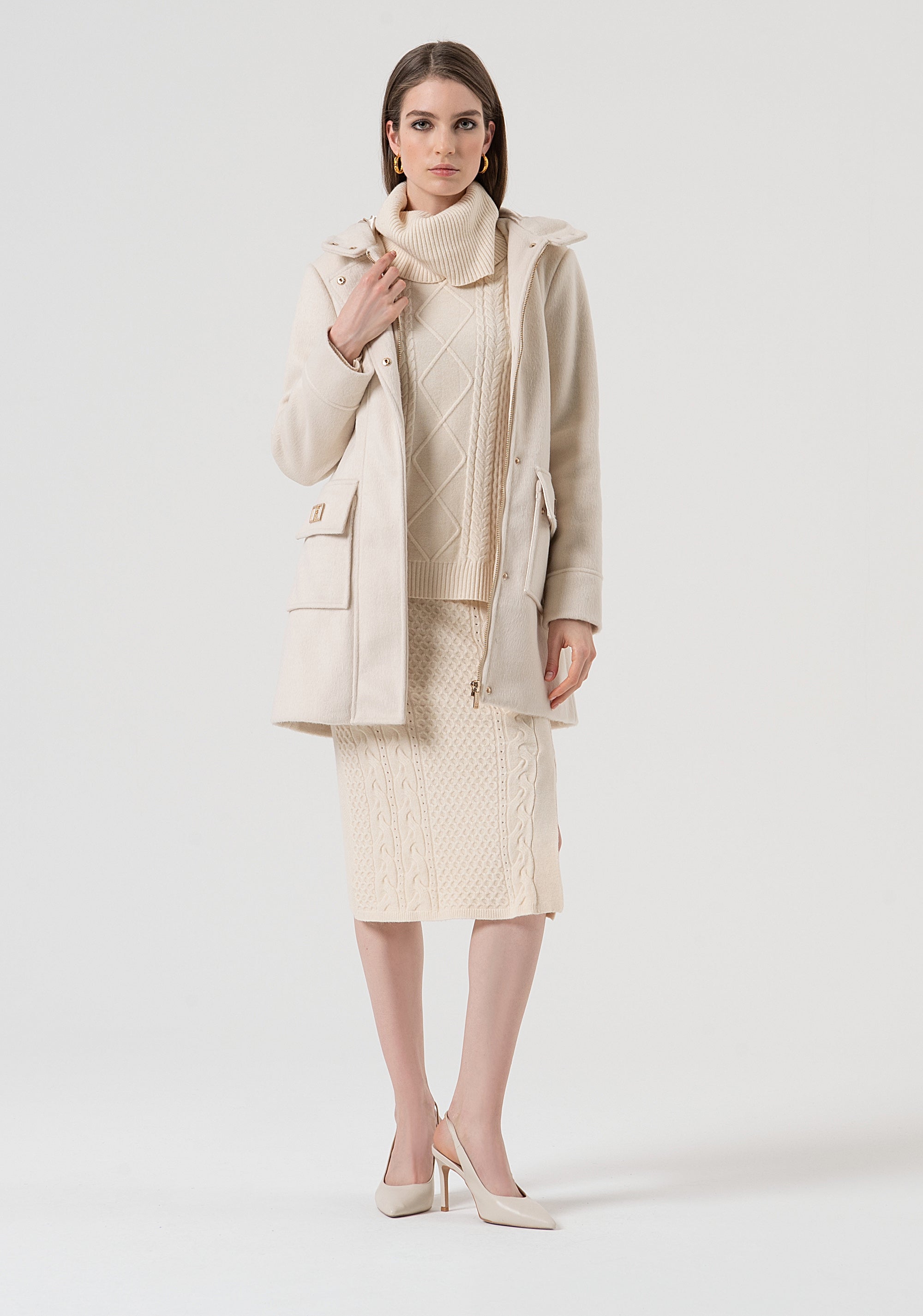 Knitwear loose fit with plaits Fracomina FR25WT7035K50201-508-5