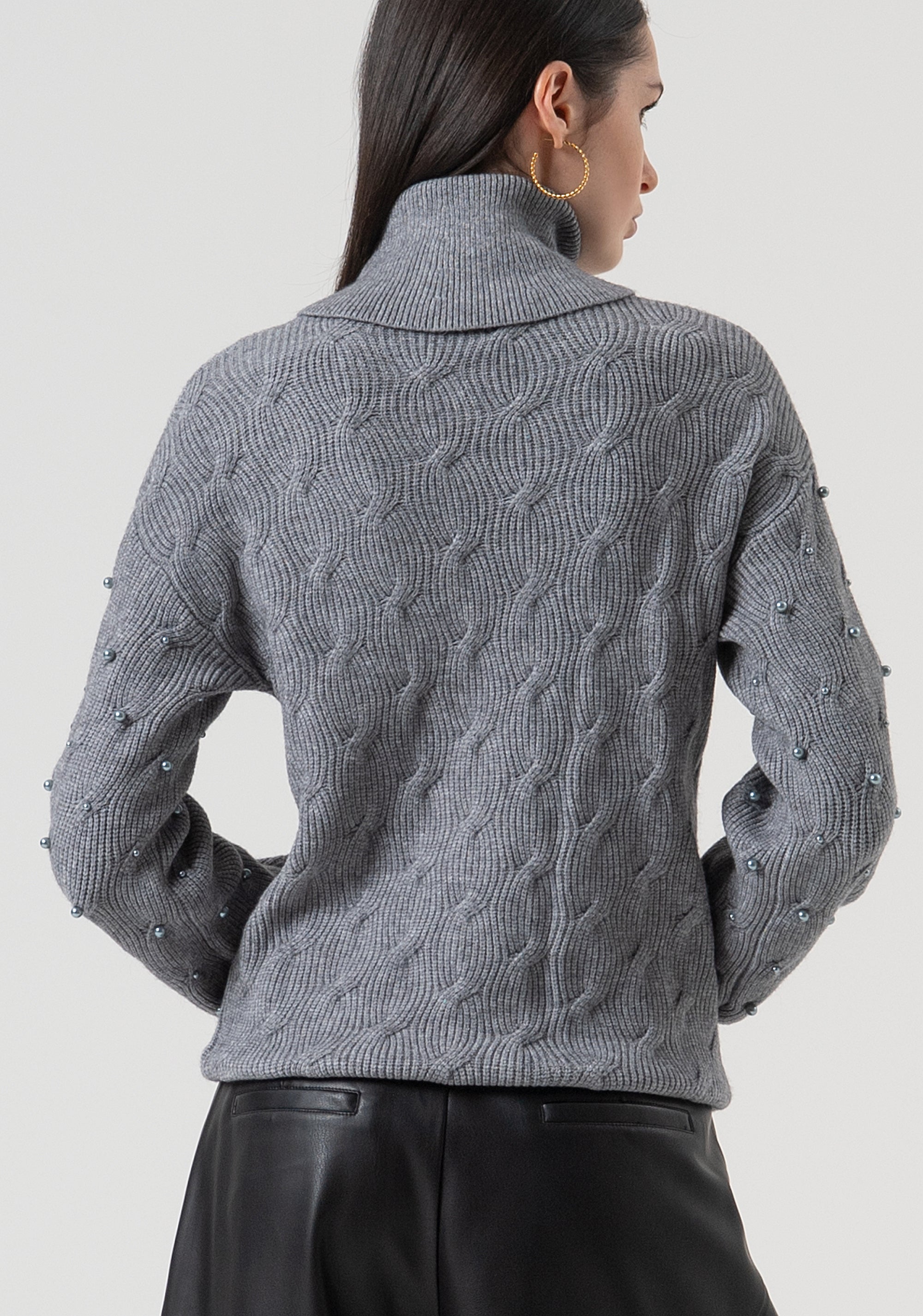 Knitwear regular fit with plaits and pearls Fracomina FR25WT7036K502R9-159-3