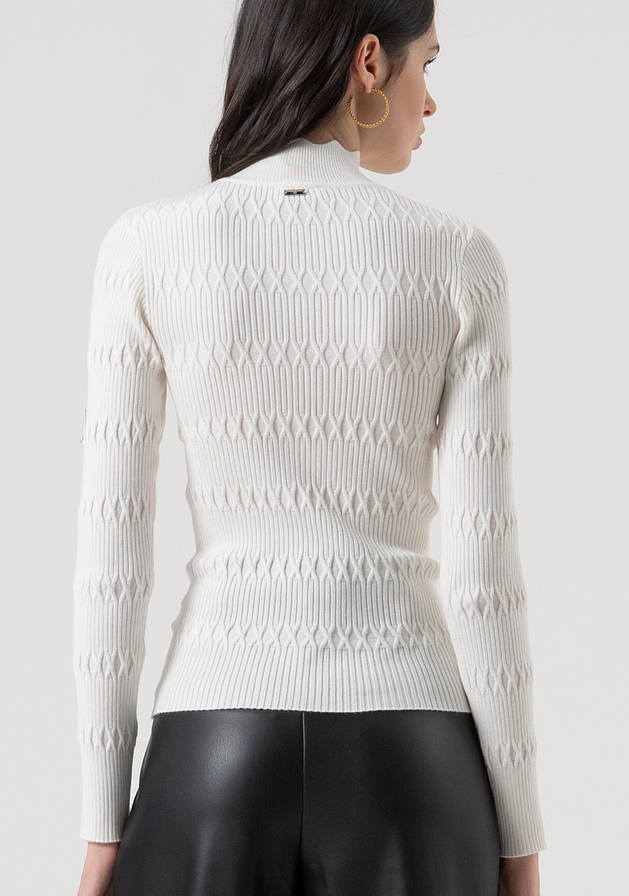 Knitwear slim fit with diamond shape stitch Fracomina FR25WT7042K50401-108-4