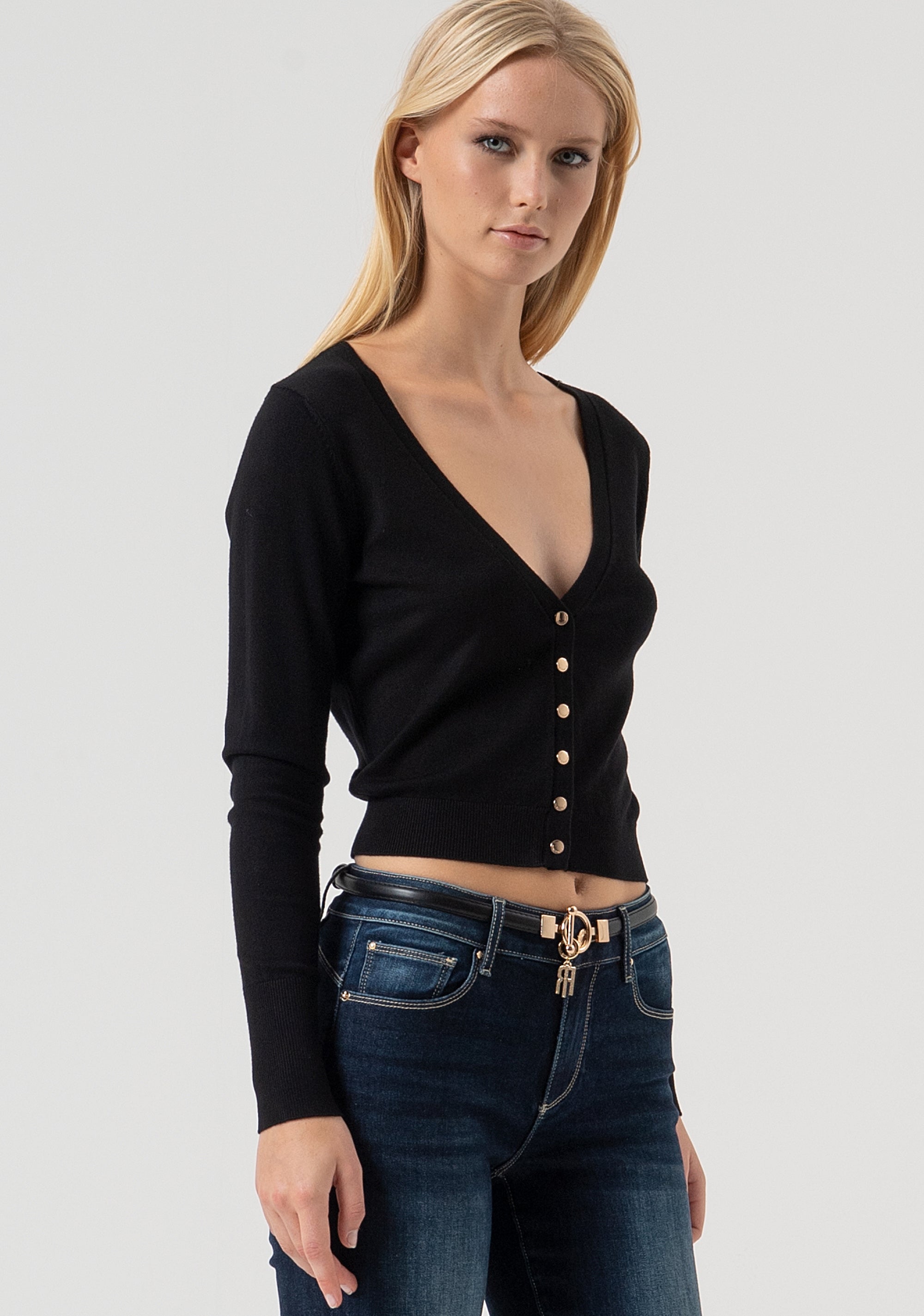 Cardigan regular fit with V-neck drop Fracomina FR25WT8001K42101-053-2