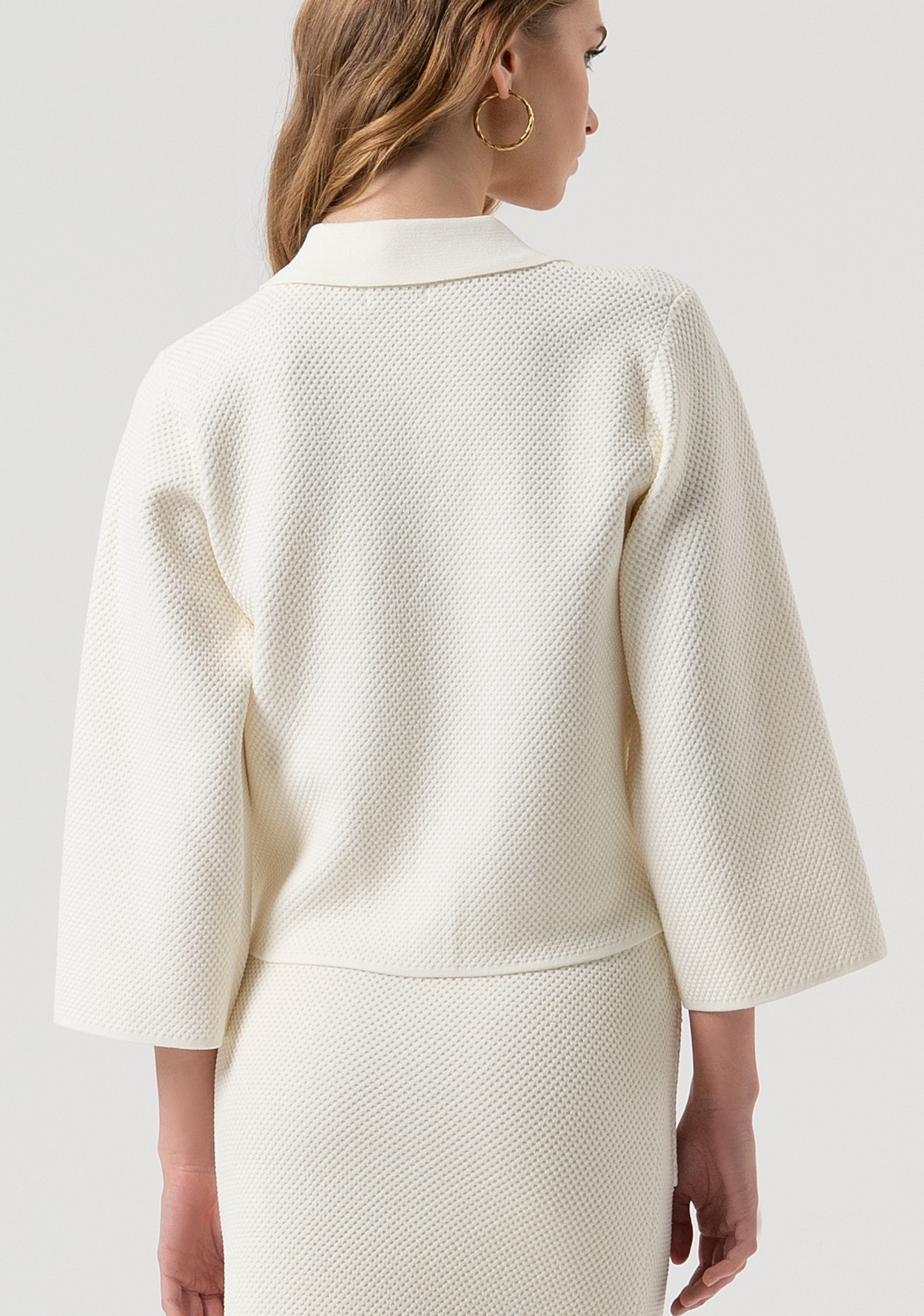 Knitted jacket regular fit with moss stitch Fracomina FR25WT8017K55301-108-4
