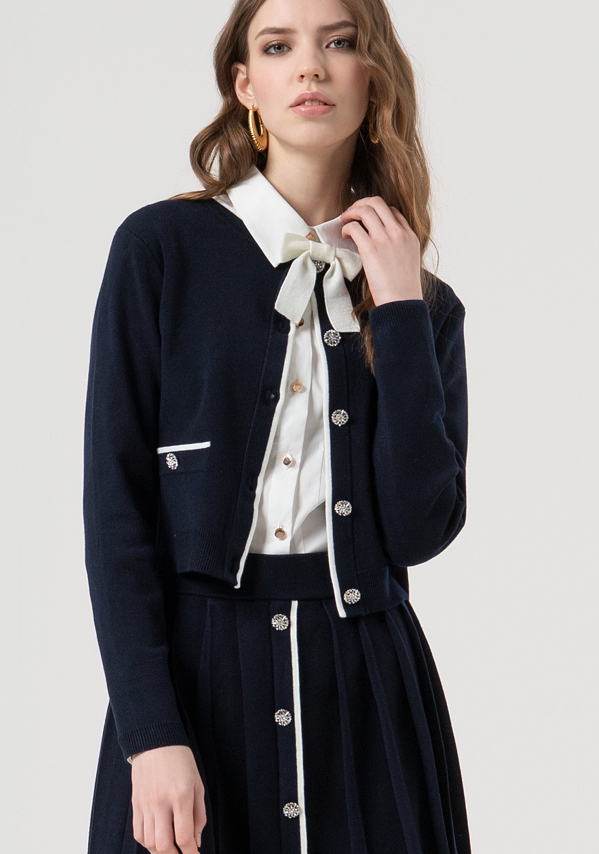 Cardigan regular fit with jewel buttons for opening Fracomina FR25WT8023K45601-968-1