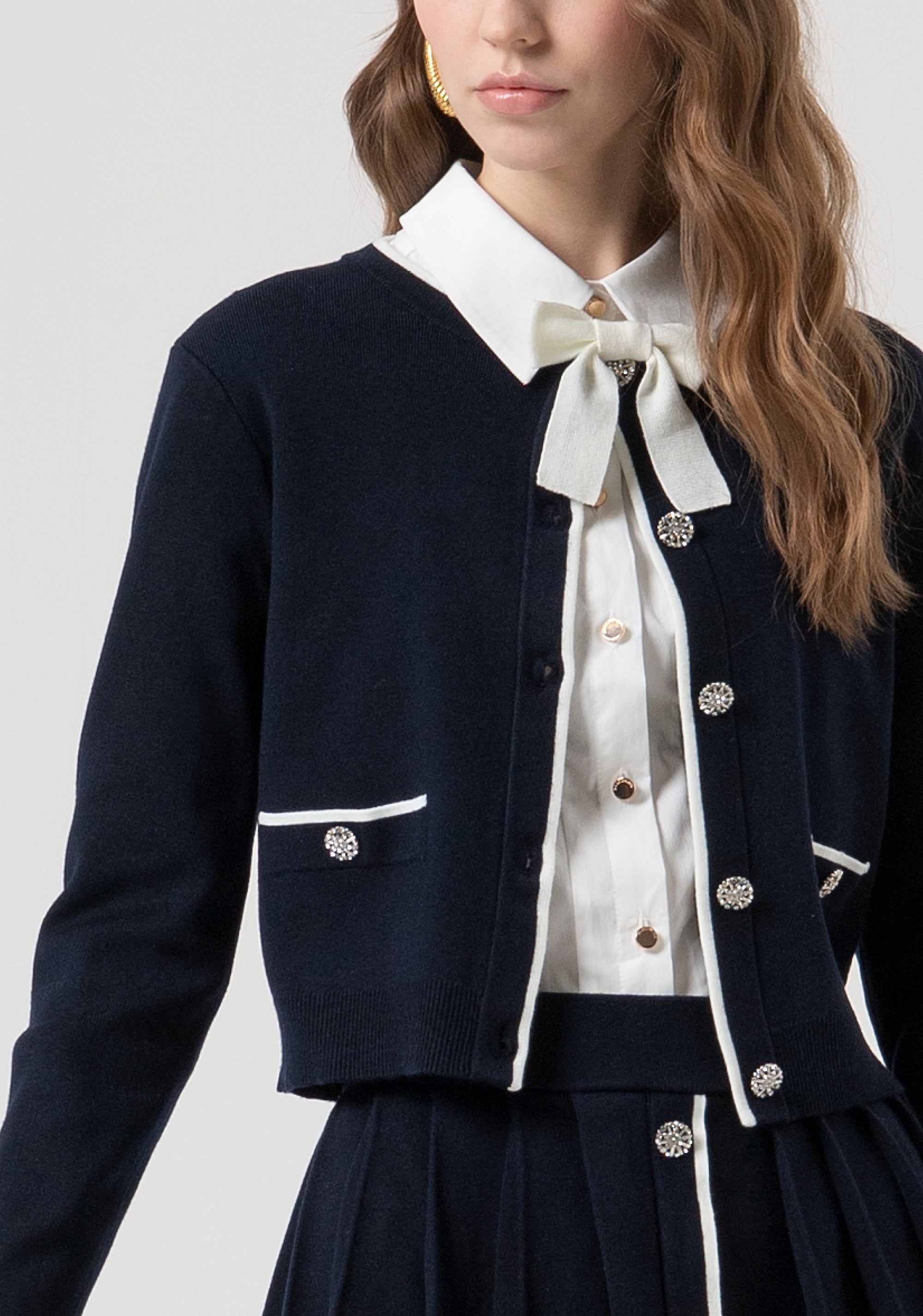 Cardigan regular fit with jewel buttons for opening Fracomina FR25WT8023K45601-968-3