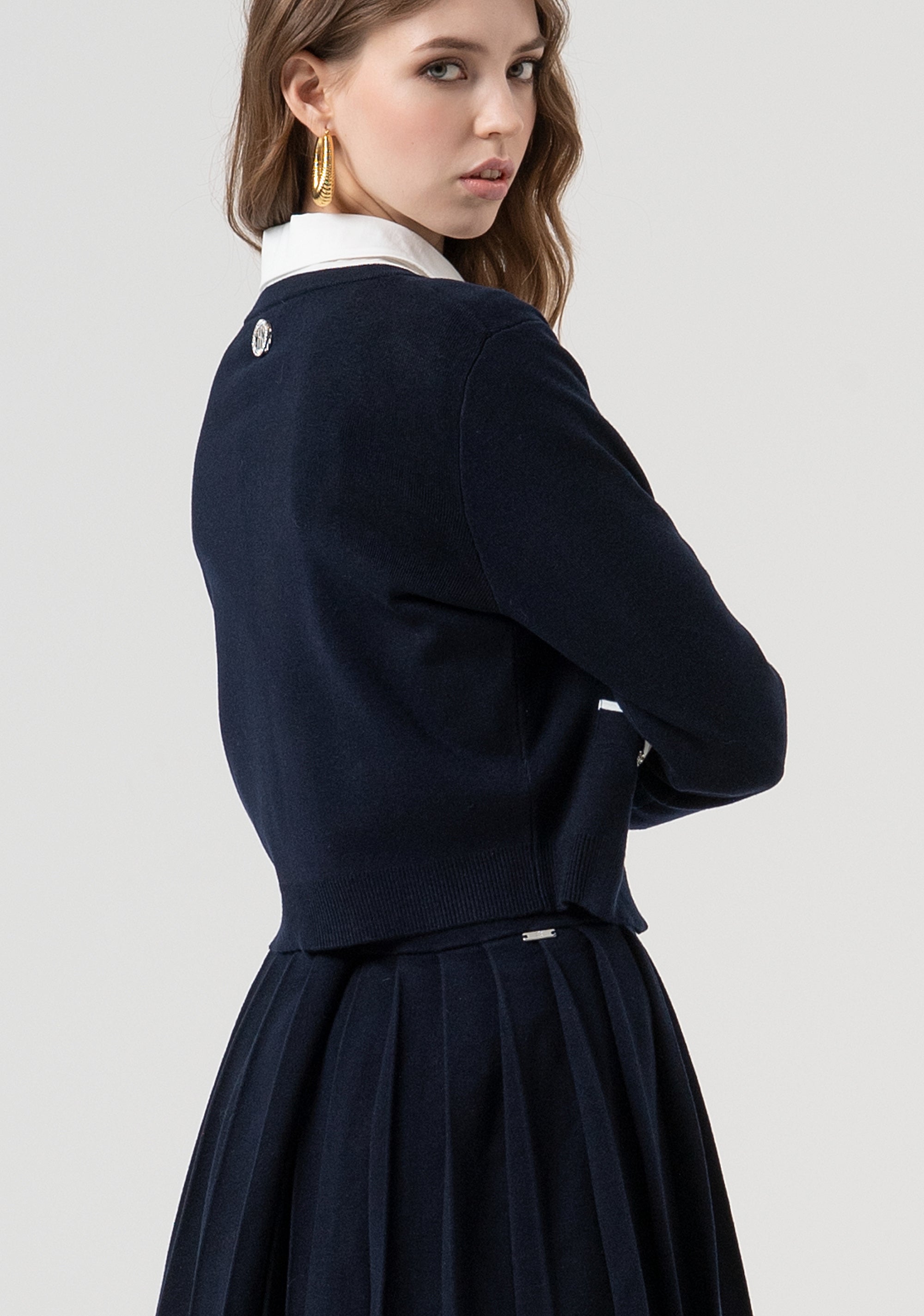 Cardigan regular fit with jewel buttons for opening Fracomina FR25WT8023K45601-968-4