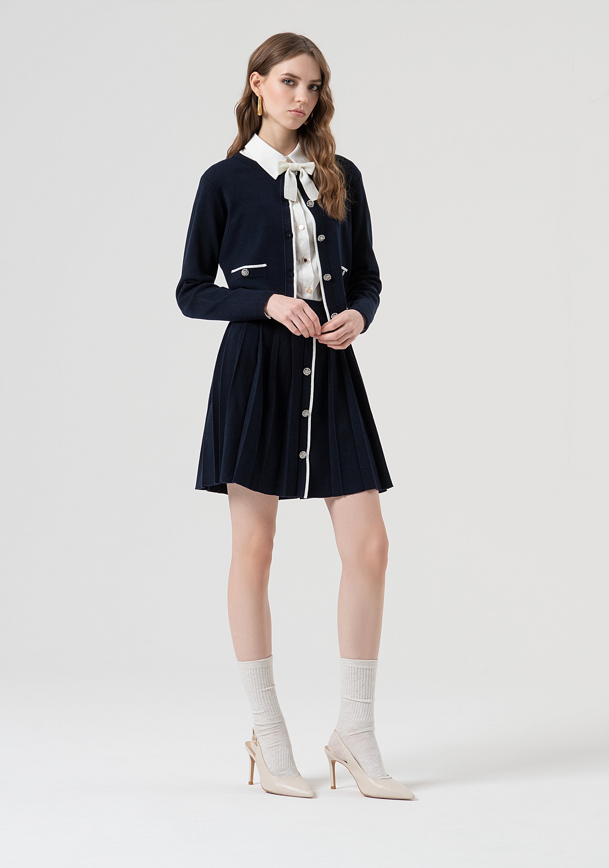 Cardigan regular fit with jewel buttons for opening Fracomina FR25WT8023K45601-968-5
