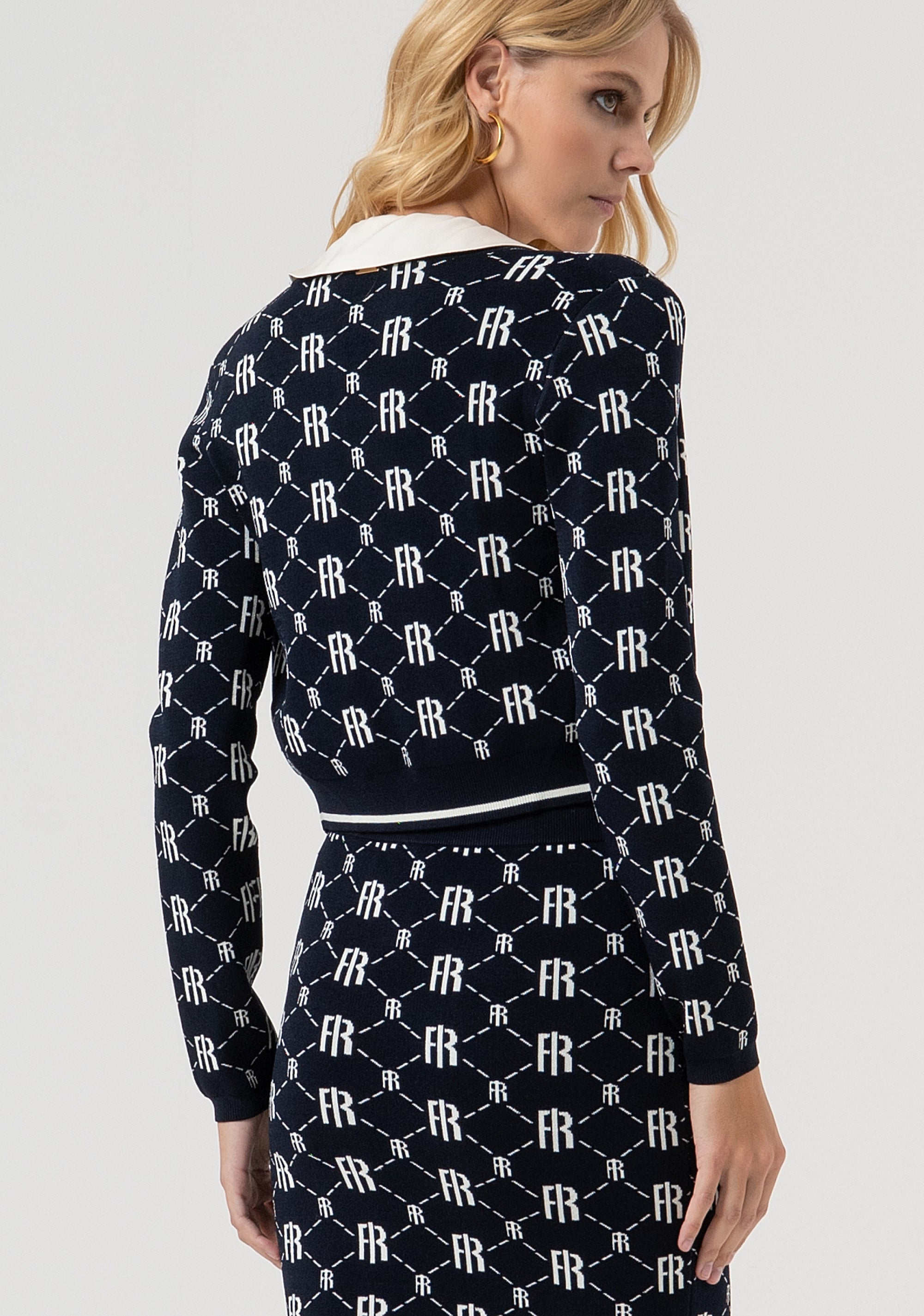 Cardigan regular fit with logo jacquard effect Fracomina FR25WT8036K414F8-968-4