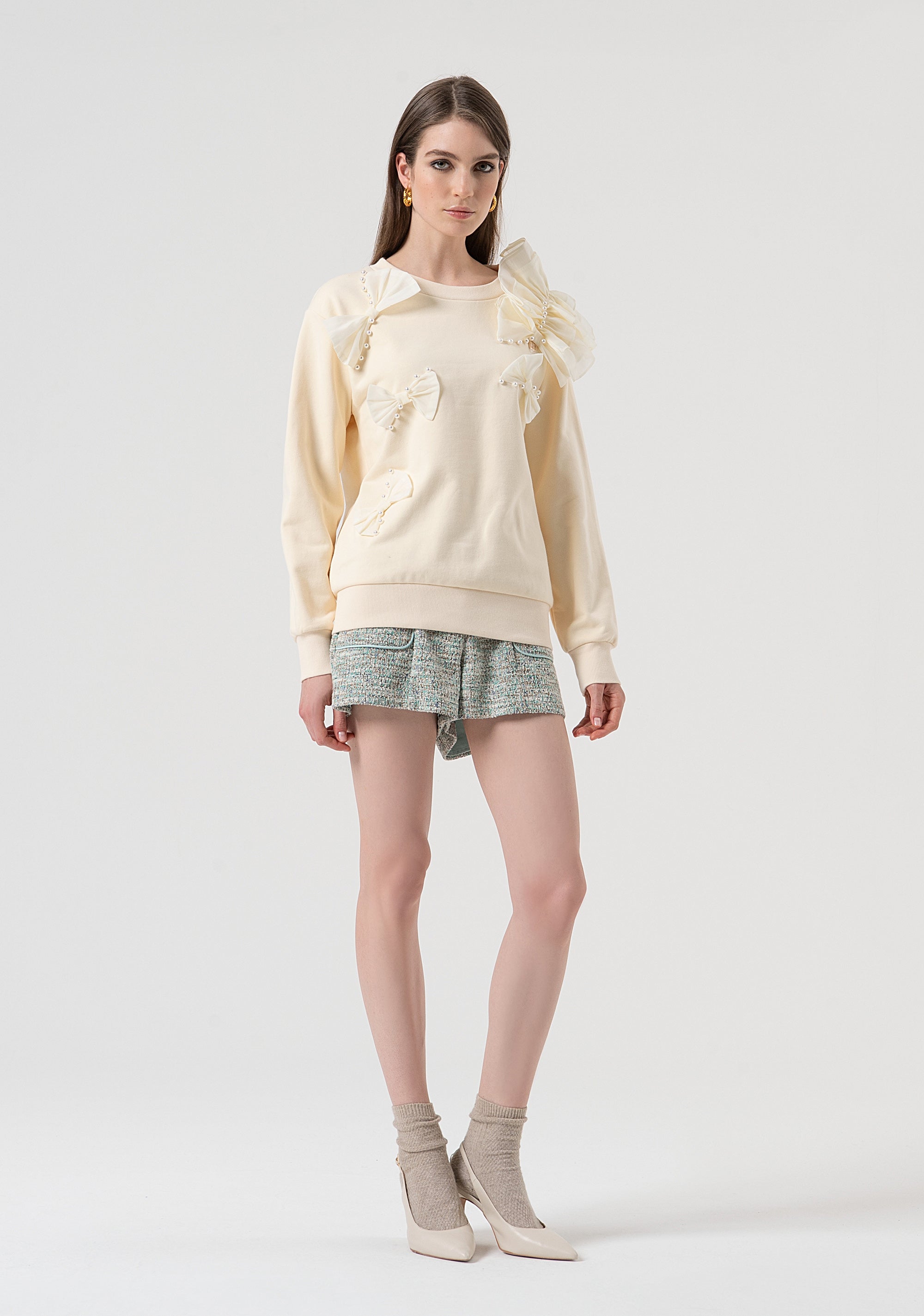 Sweater regular fit with bows applied Fracomina FR25WT9007F401R9-508-5