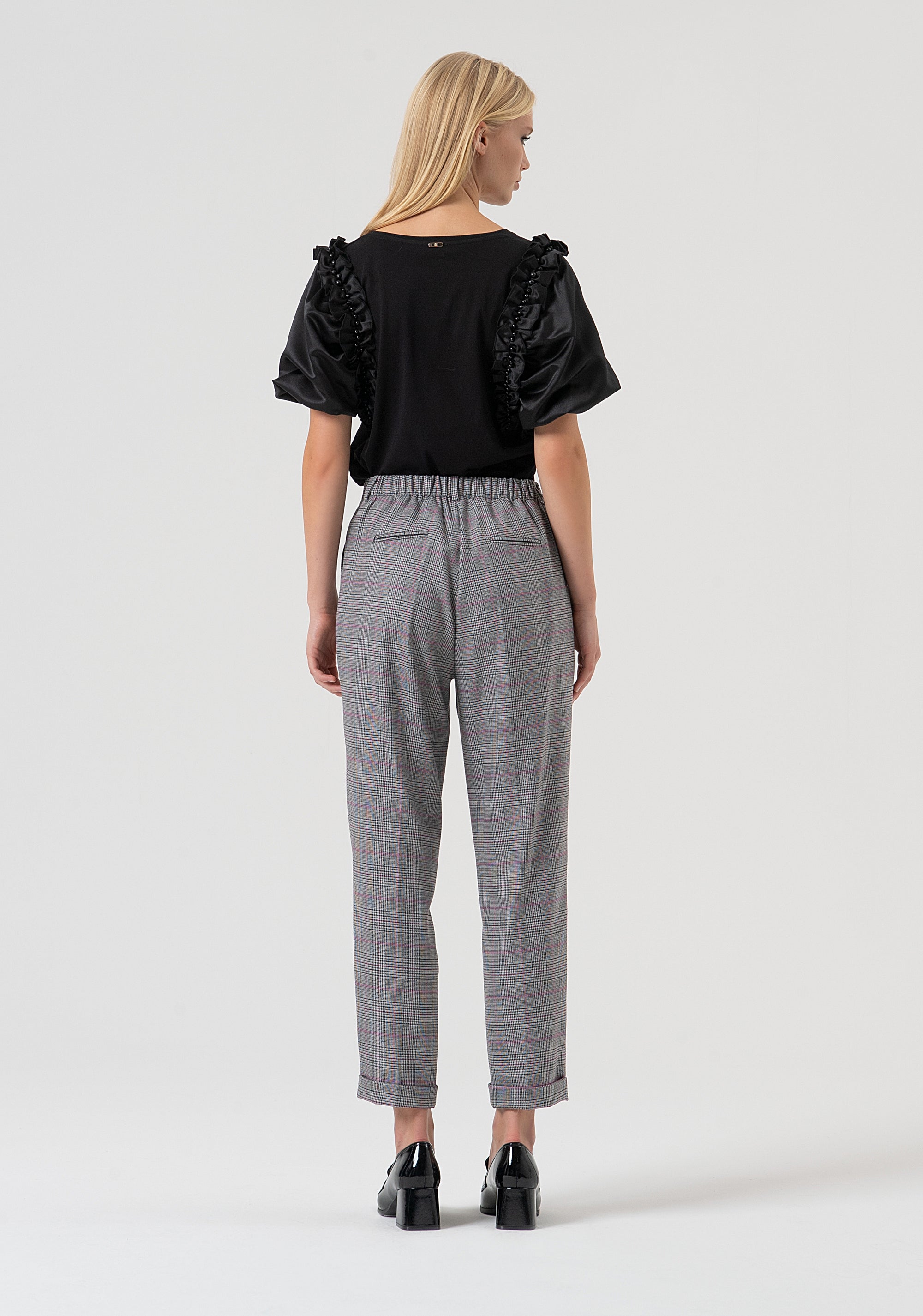 Jogger pant regular fit with Prince of Wales fabric Fracomina FR25WV2001W45995-210-4