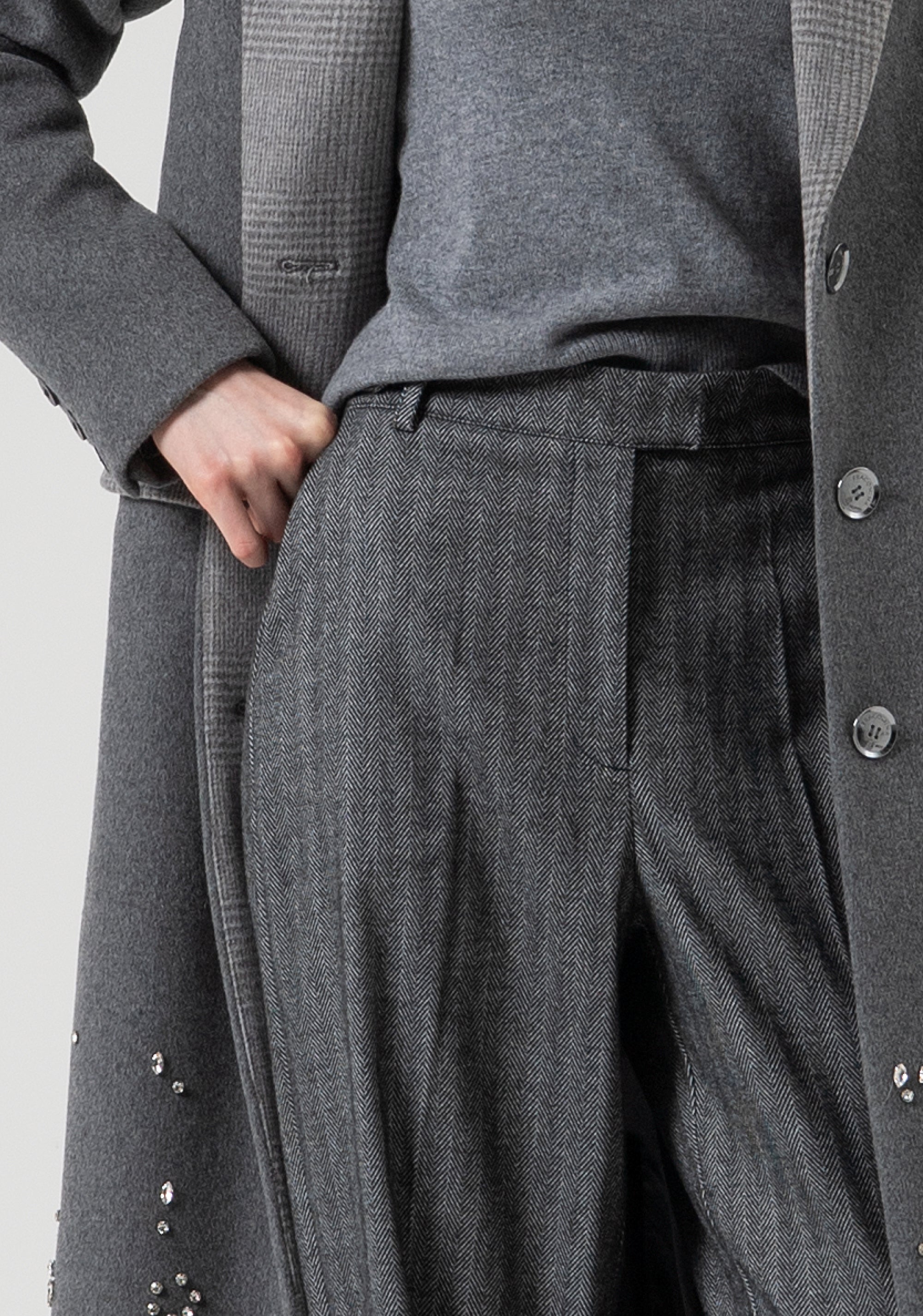 Pant regular fit with herringbone pattern Fracomina FR25WV2004W492W5-159-4