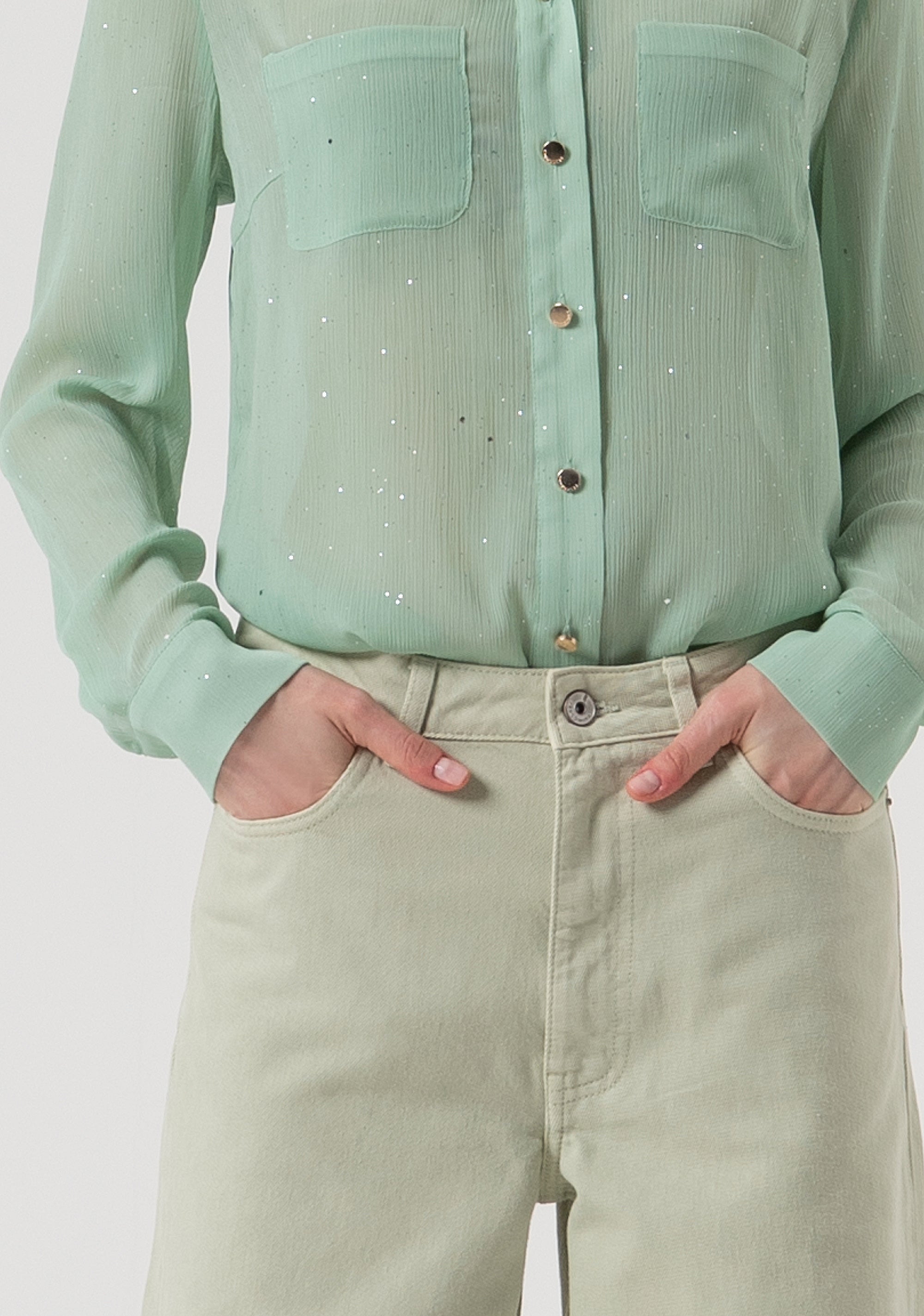 Pant wide leg made in bull cotton Fracomina FR25WV2007W61201-B08-2