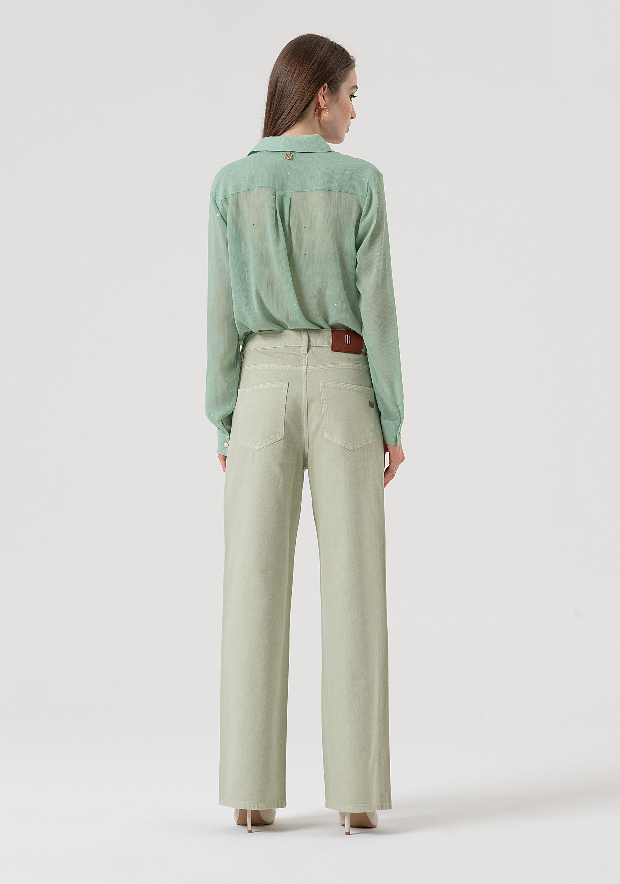 Pant wide leg made in bull cotton Fracomina FR25WV2007W61201-B08-4