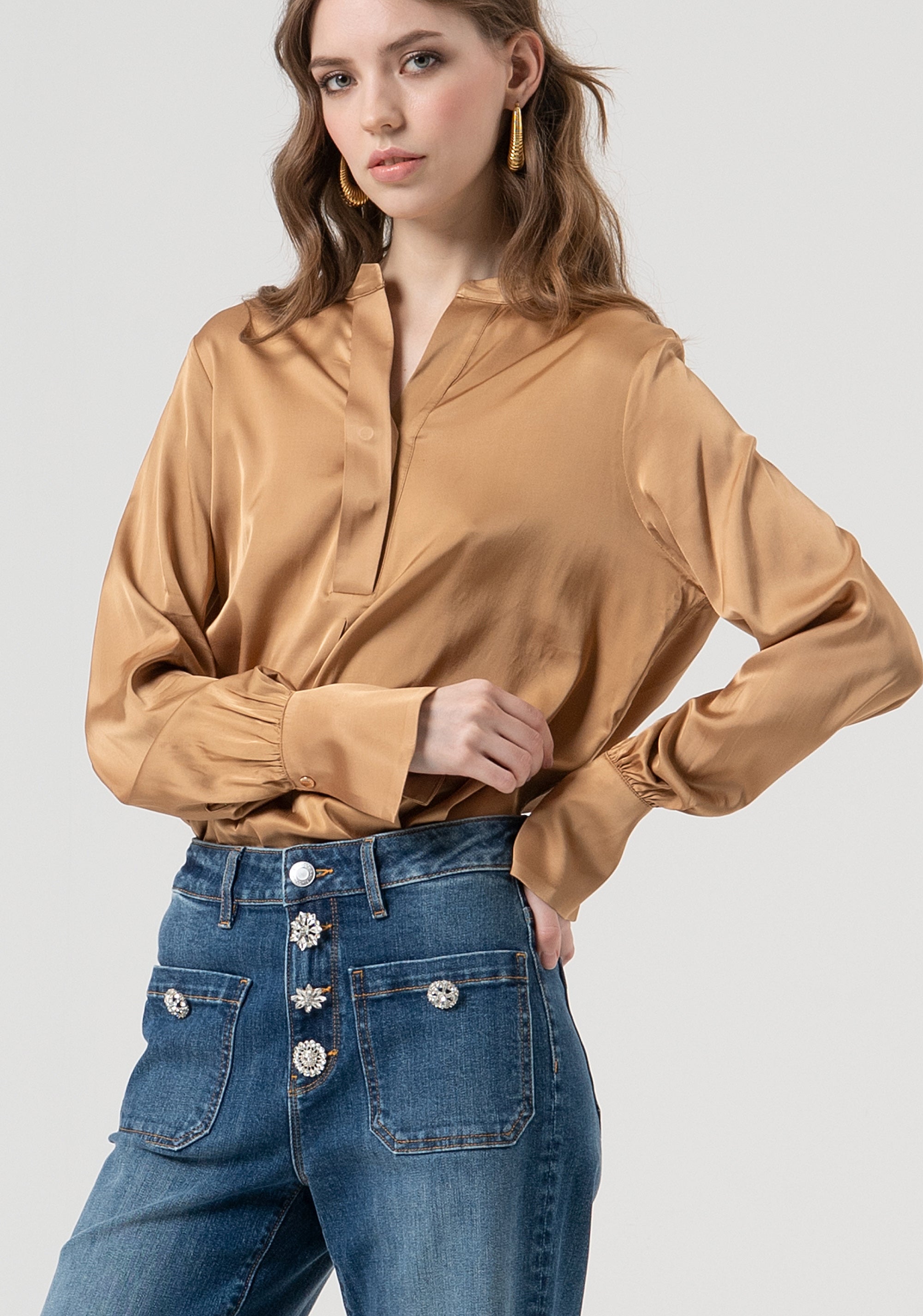 Jeans flare made in denim with middle wash Fracomina FR25WV2011D401P2-A99-2