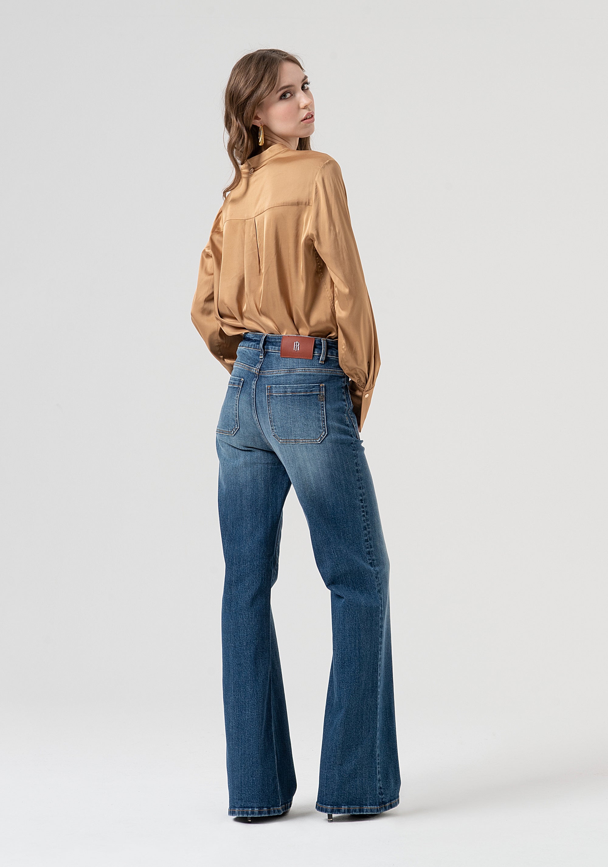 Jeans flare made in denim with middle wash Fracomina FR25WV2011D401P2-A99-4