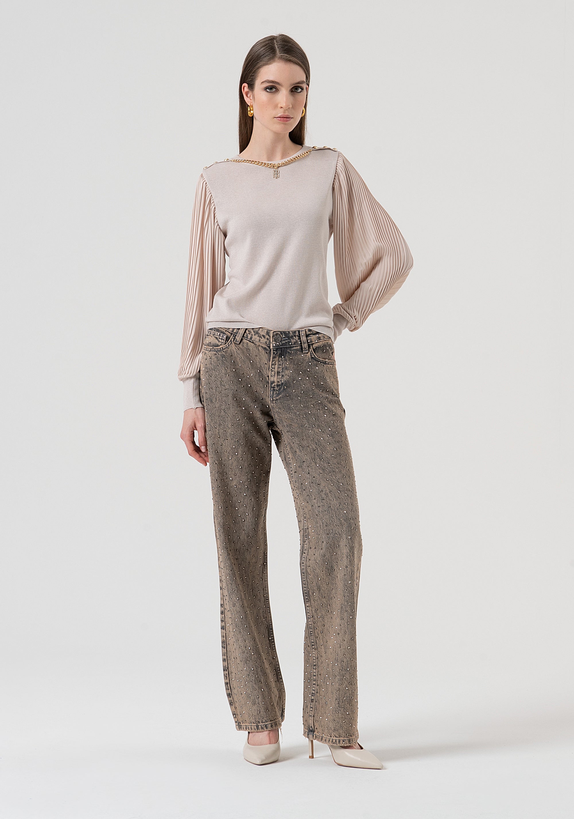 Jeans flare with dirty wash Fracomina FR25WV2014D419R9-357-6
