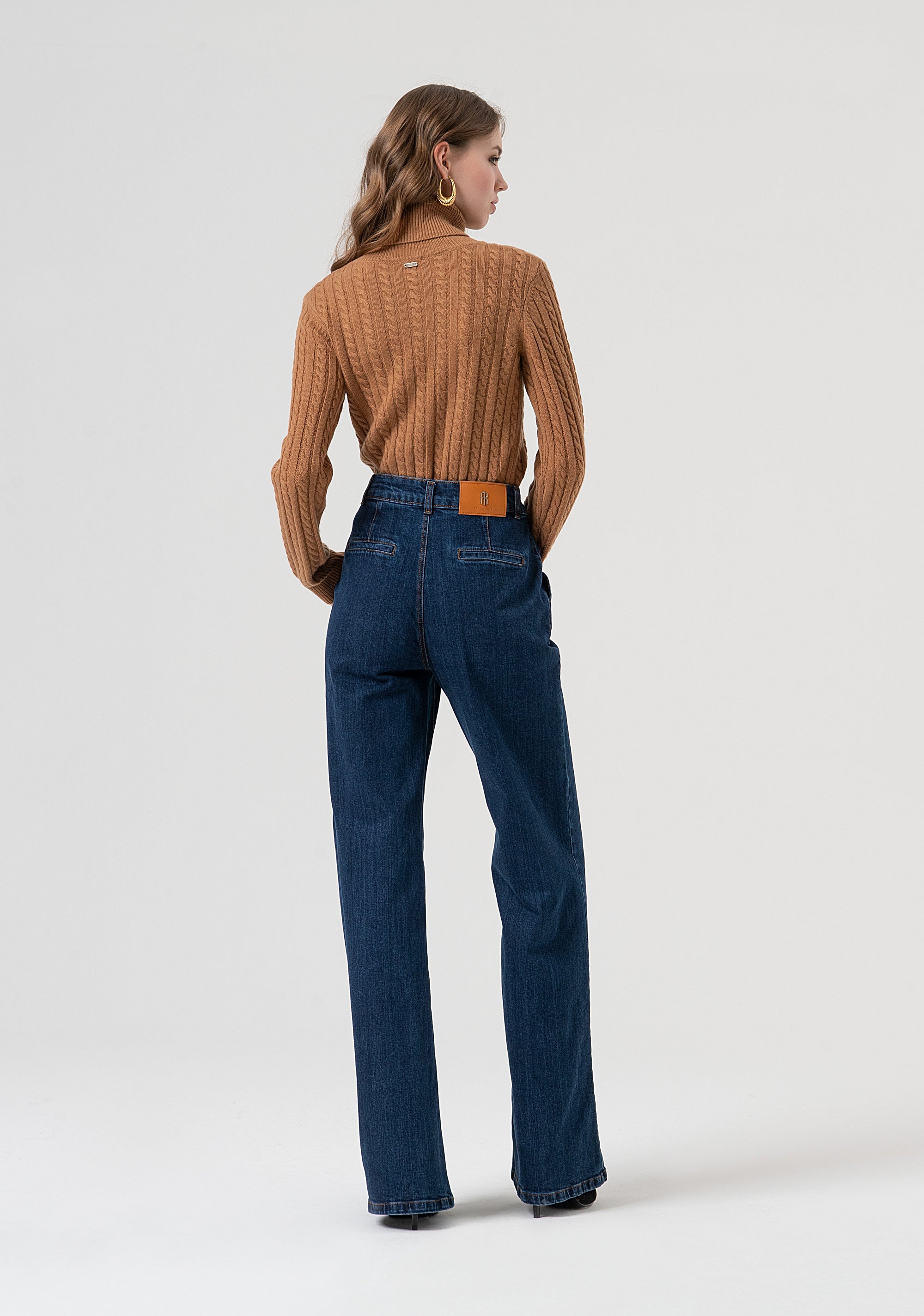 Pant flare made in denim with dark wash Fracomina FR25WV2025D45002-987-4