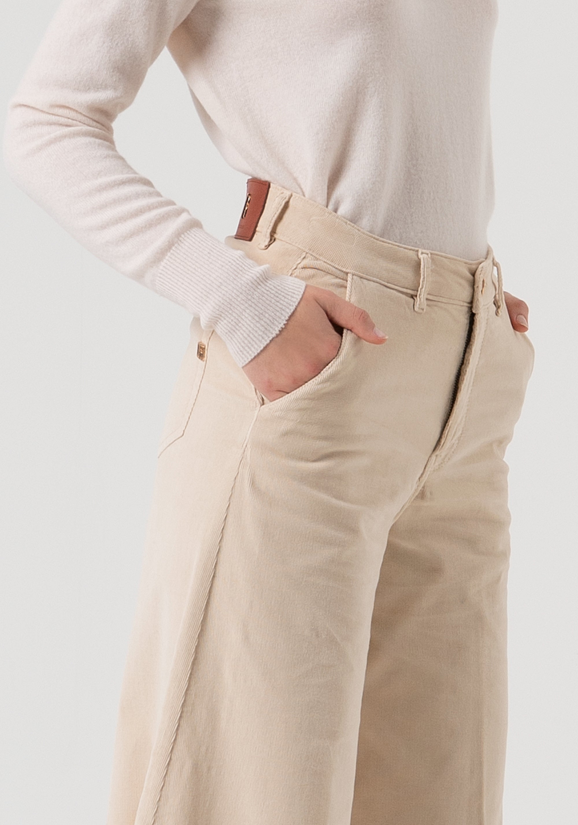 Pant super flare made in needlecord velvet Fracomina FR25WV3014W56901-508-2