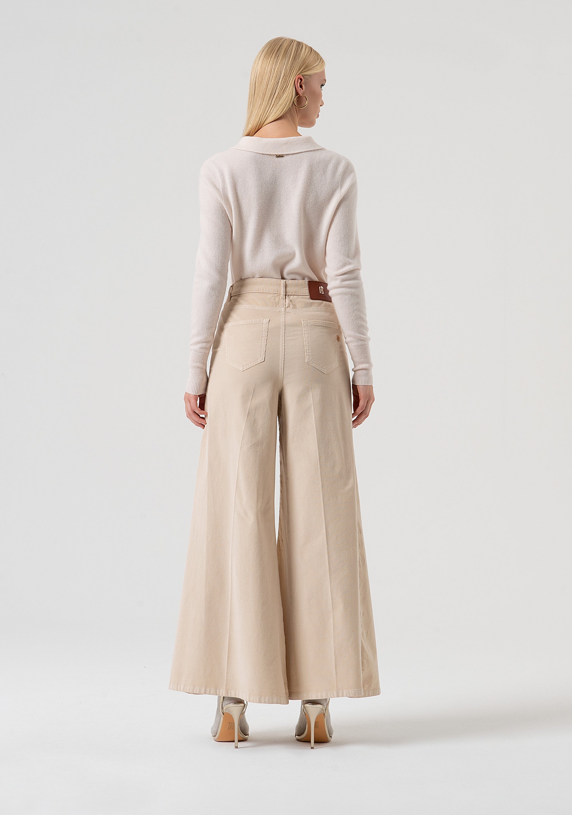 Pant super flare made in needlecord velvet Fracomina FR25WV3014W56901-508-4