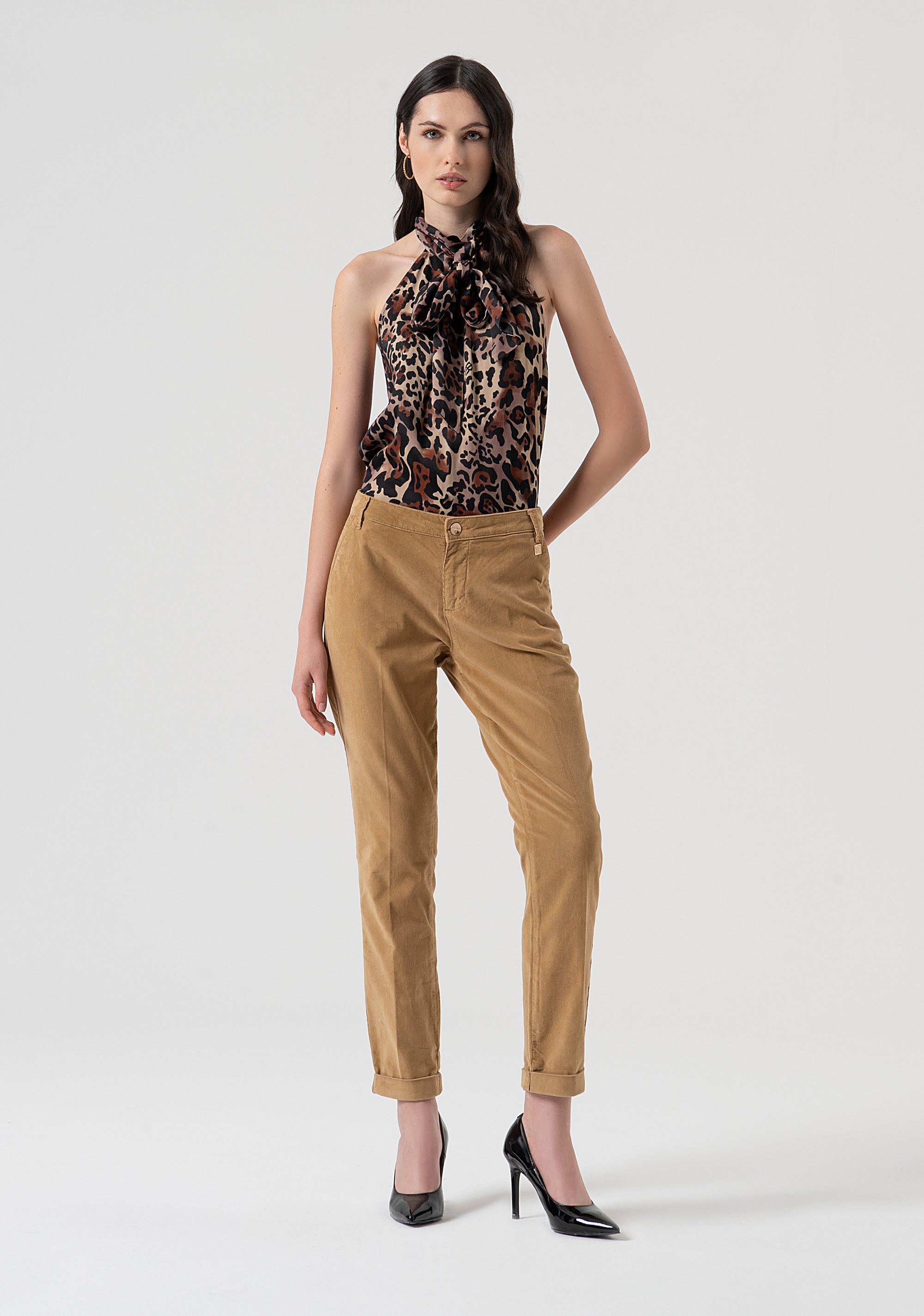 Chino pant regular fit made in velvet Fracomina FR25WV4001W56901-093-1