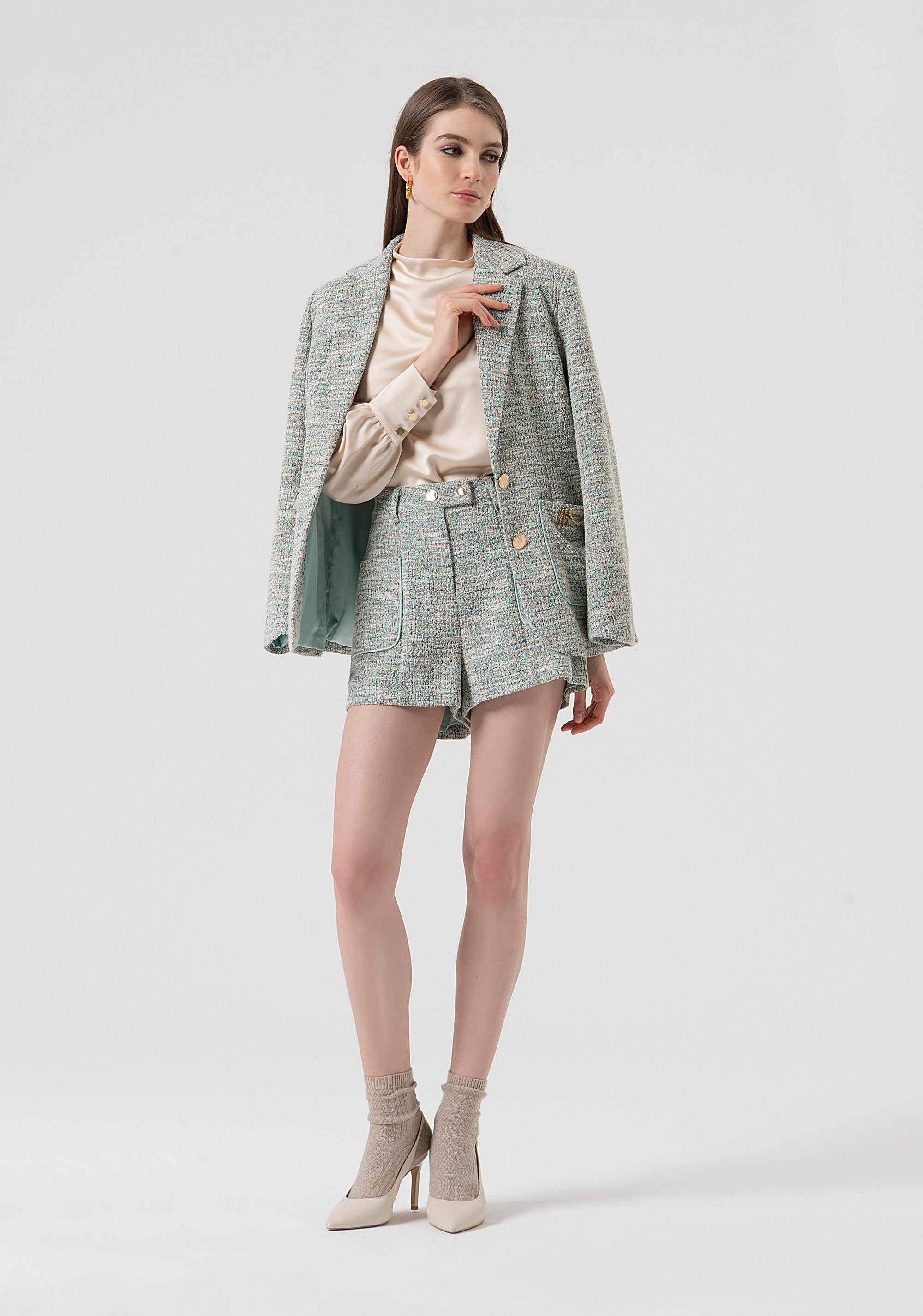 Short pant regular fit made in tweed Fracomina FR25WV6006W814S9-210-4