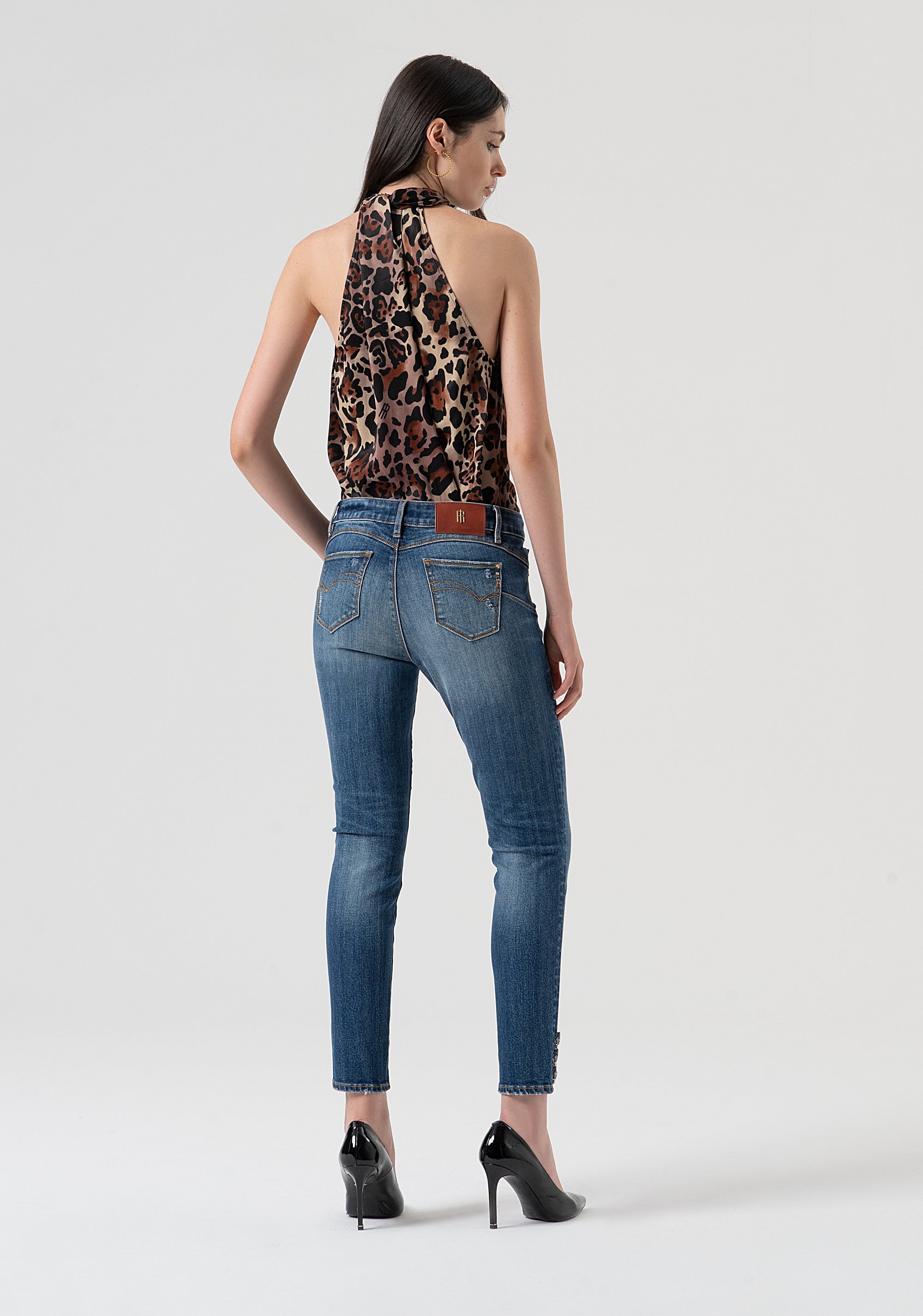 Jeans slim fit with push-up effect made in denim with middle wash Fracomina FR25WV8000D401P2-A99-4