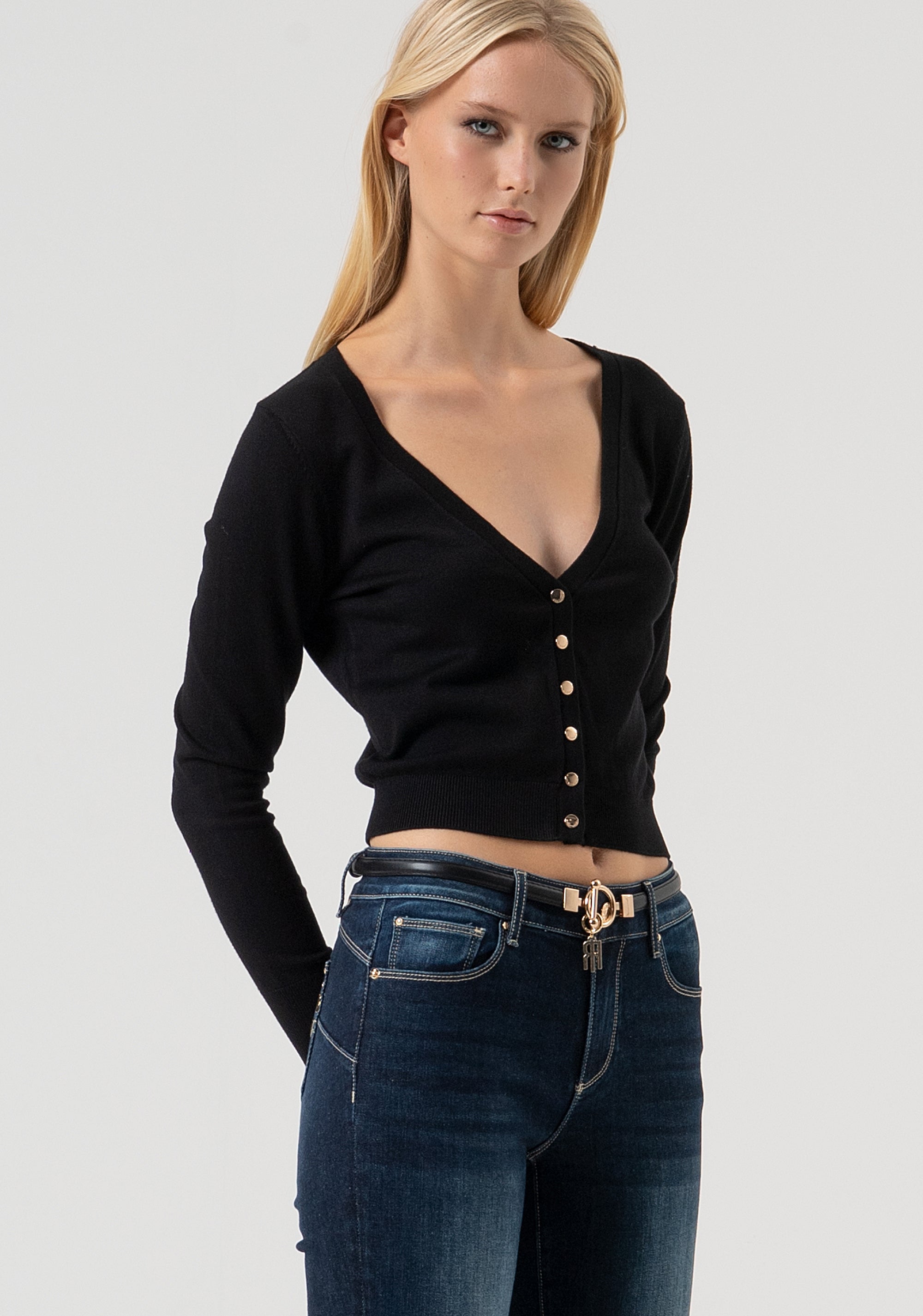 Jeans slim fit with push-up effect made in denim with dark wash Fracomina FR25WV8000D46001-117-2