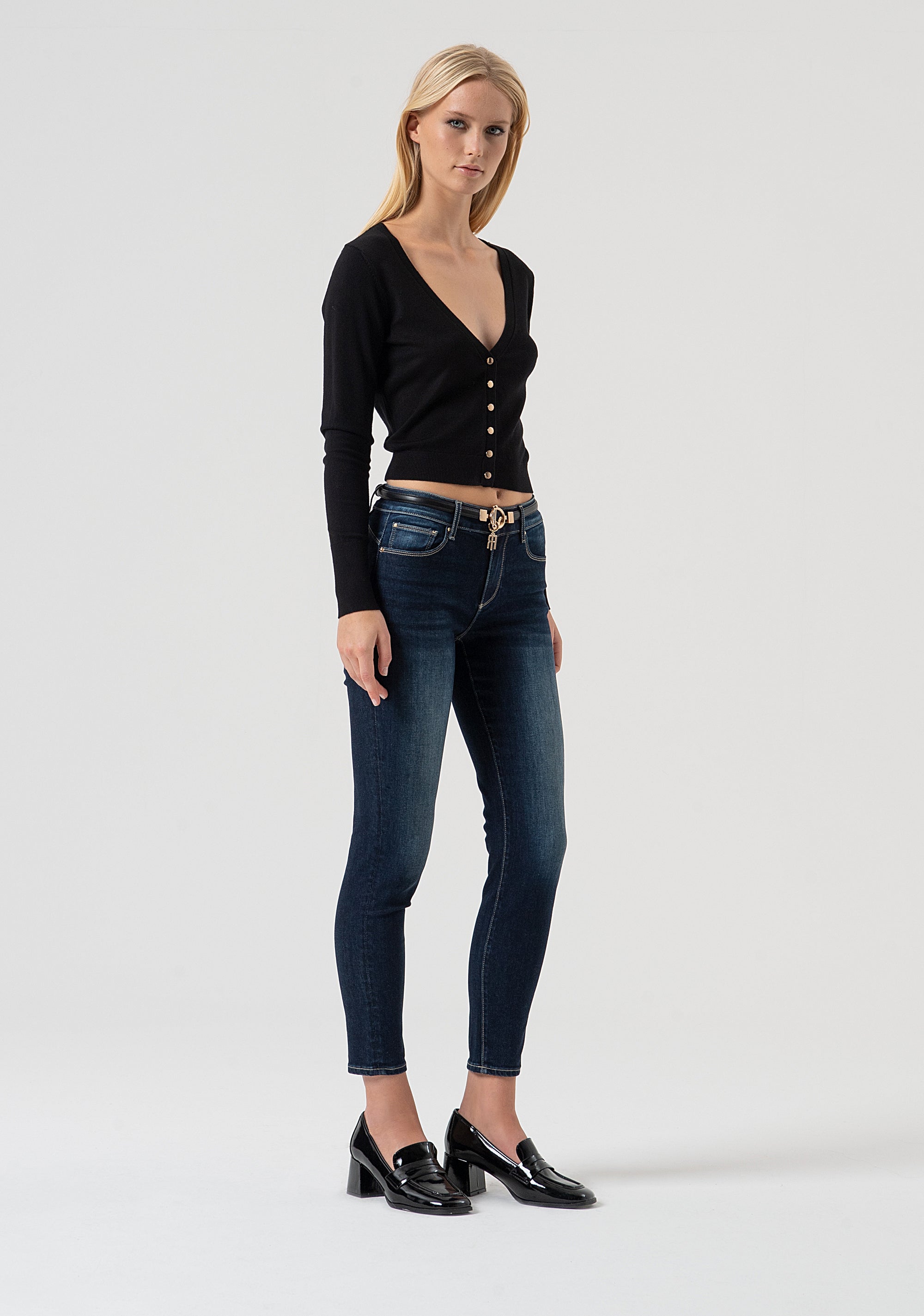 Jeans slim fit with push-up effect made in denim with dark wash Fracomina FR25WV8000D46001-117-3