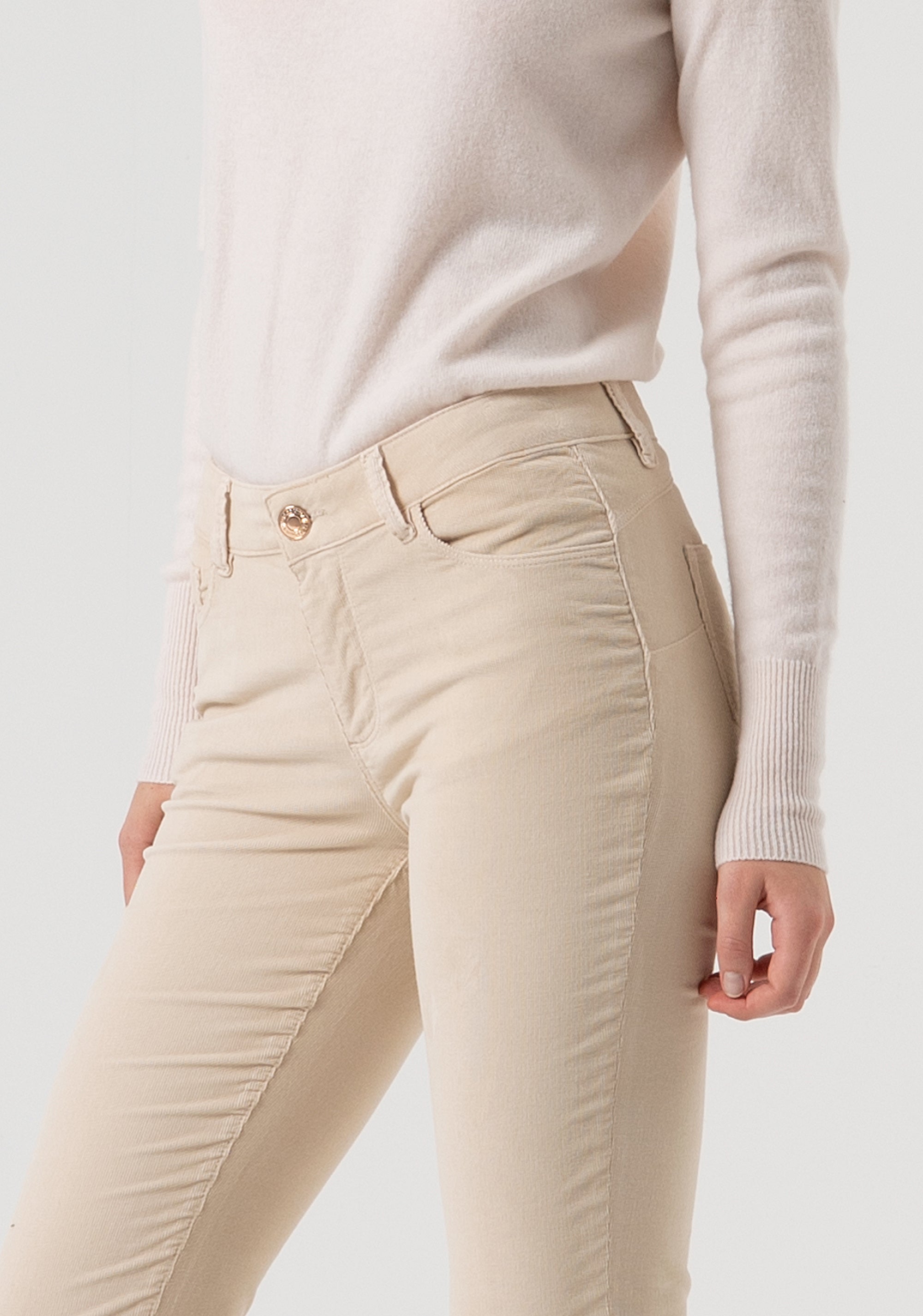 Bootcut pant with push-up effect made in needlecord velvet Fracomina FR25WV8020W56901-508-2