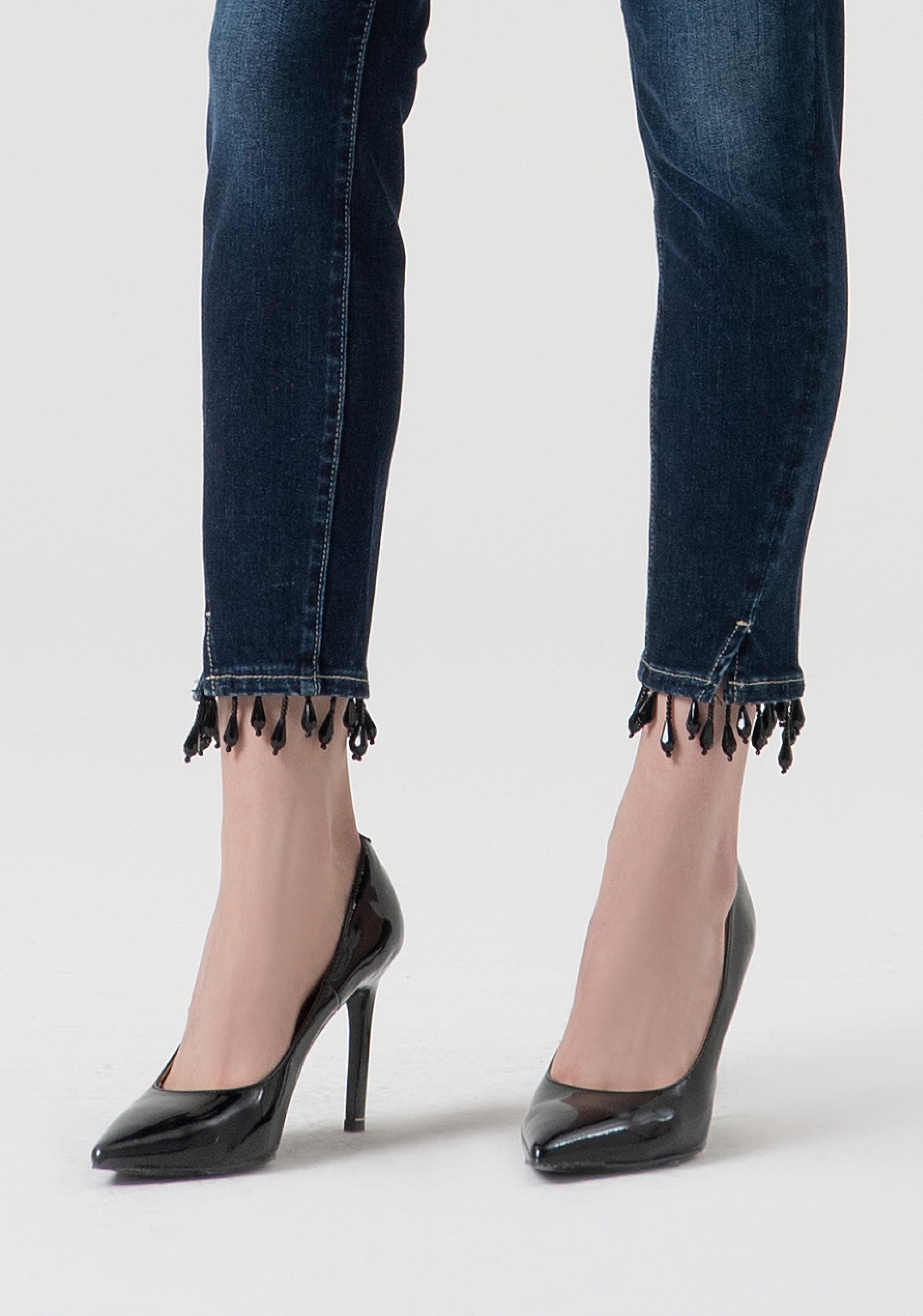 Jeans slim fit cropped with push-up effect made in denim with dark wash Fracomina FR25WV9002D46001-117-2