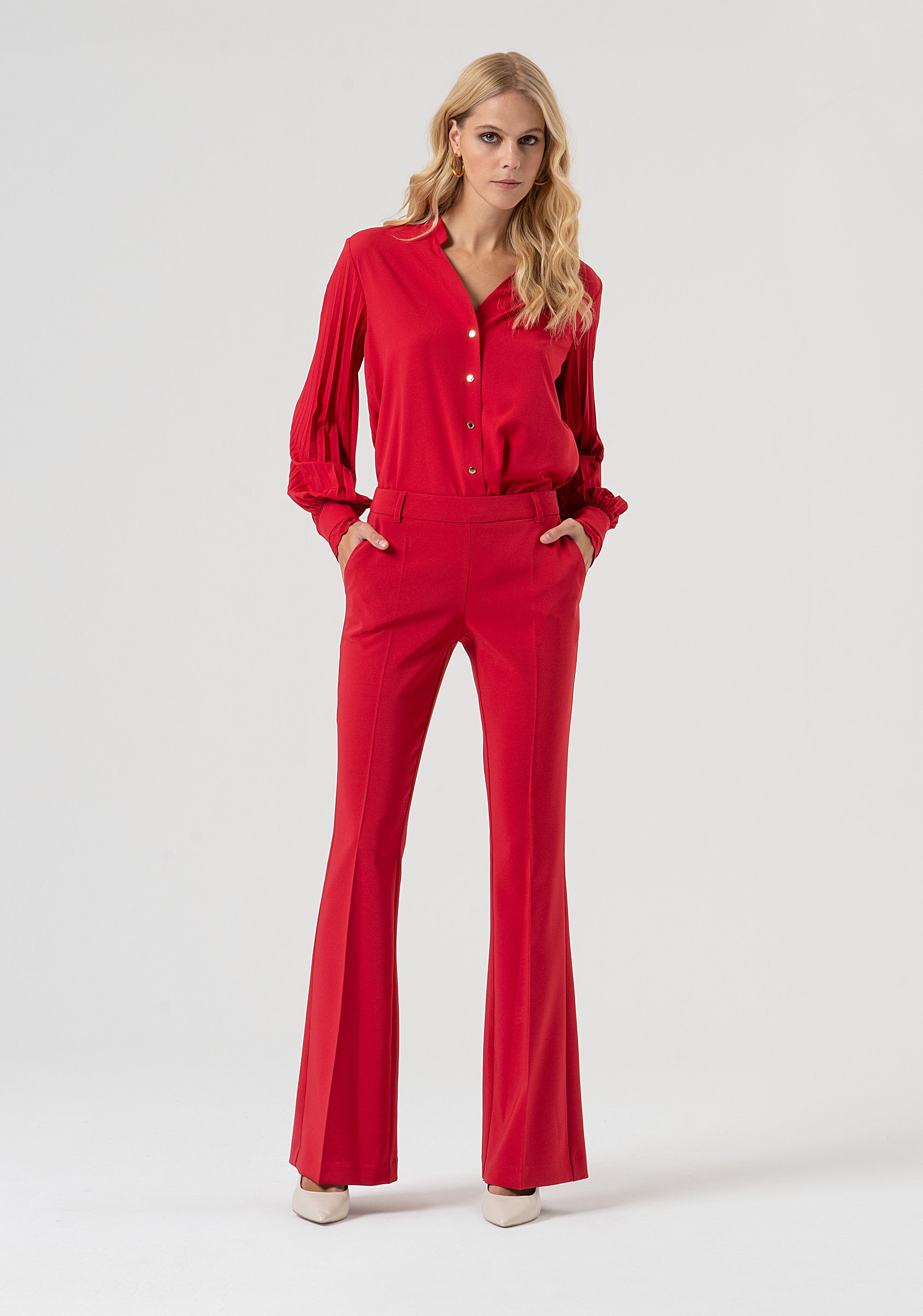 Bootcut pant made in stretch fabric Fracomina FR25WVA004W42901-T51-1