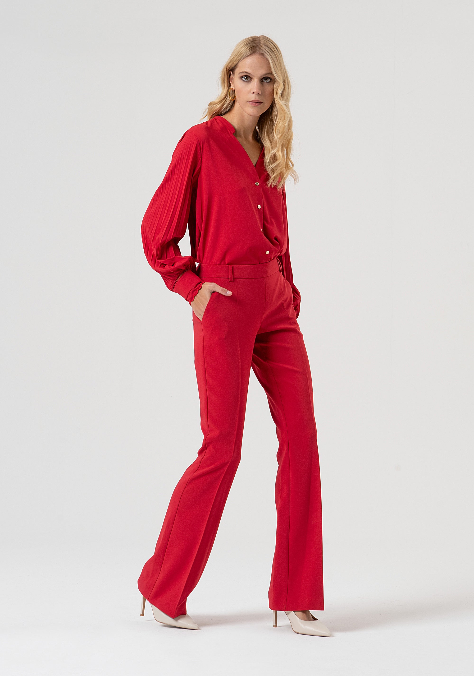 Bootcut pant made in stretch fabric Fracomina FR25WVA004W42901-T51-3