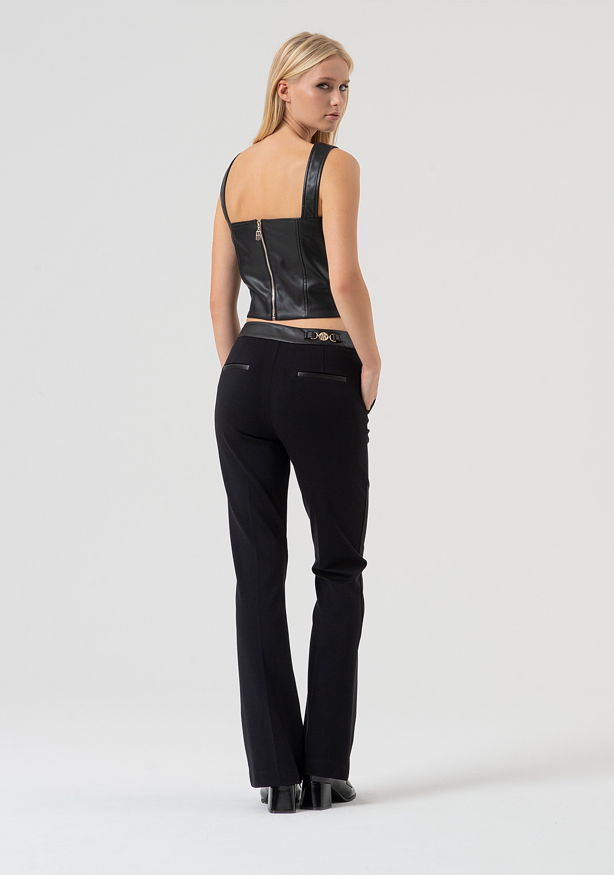 Bootcut pant made in stretch fabric Fracomina FR25WVA006W78001-053-4