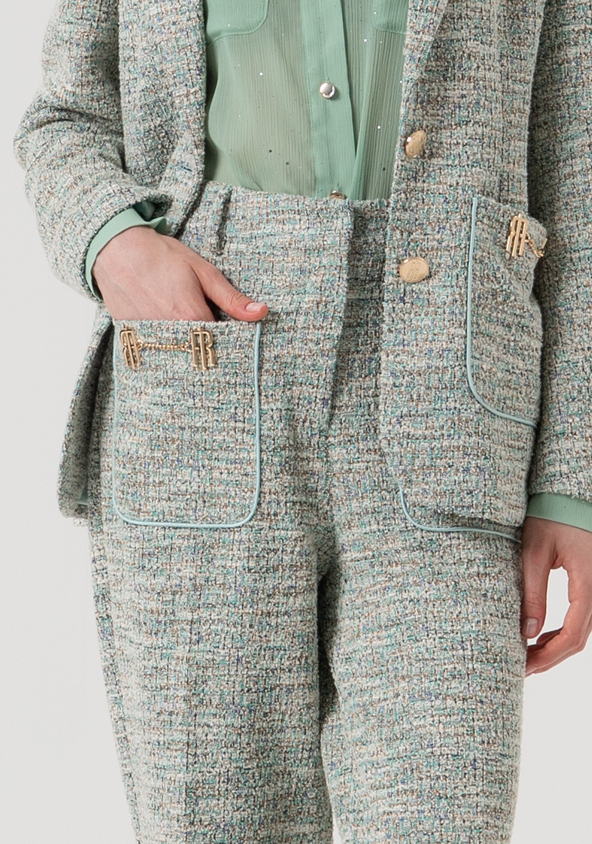 Pant flare made in tweed Fracomina FR25WVA008W814S9-210-2