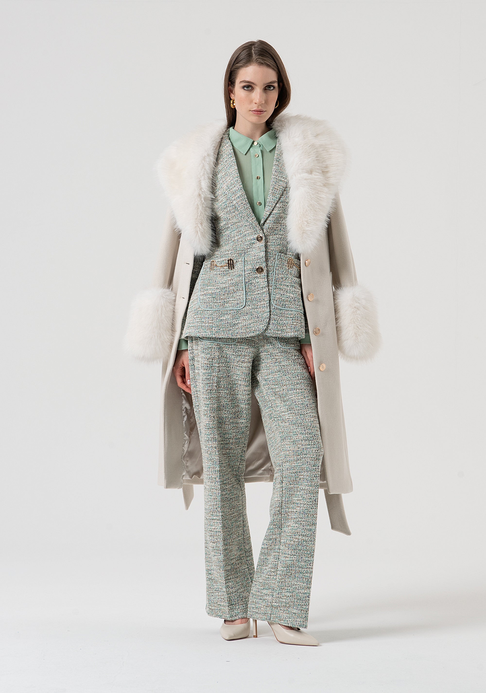 Pant flare made in tweed Fracomina FR25WVA008W814S9-210-4