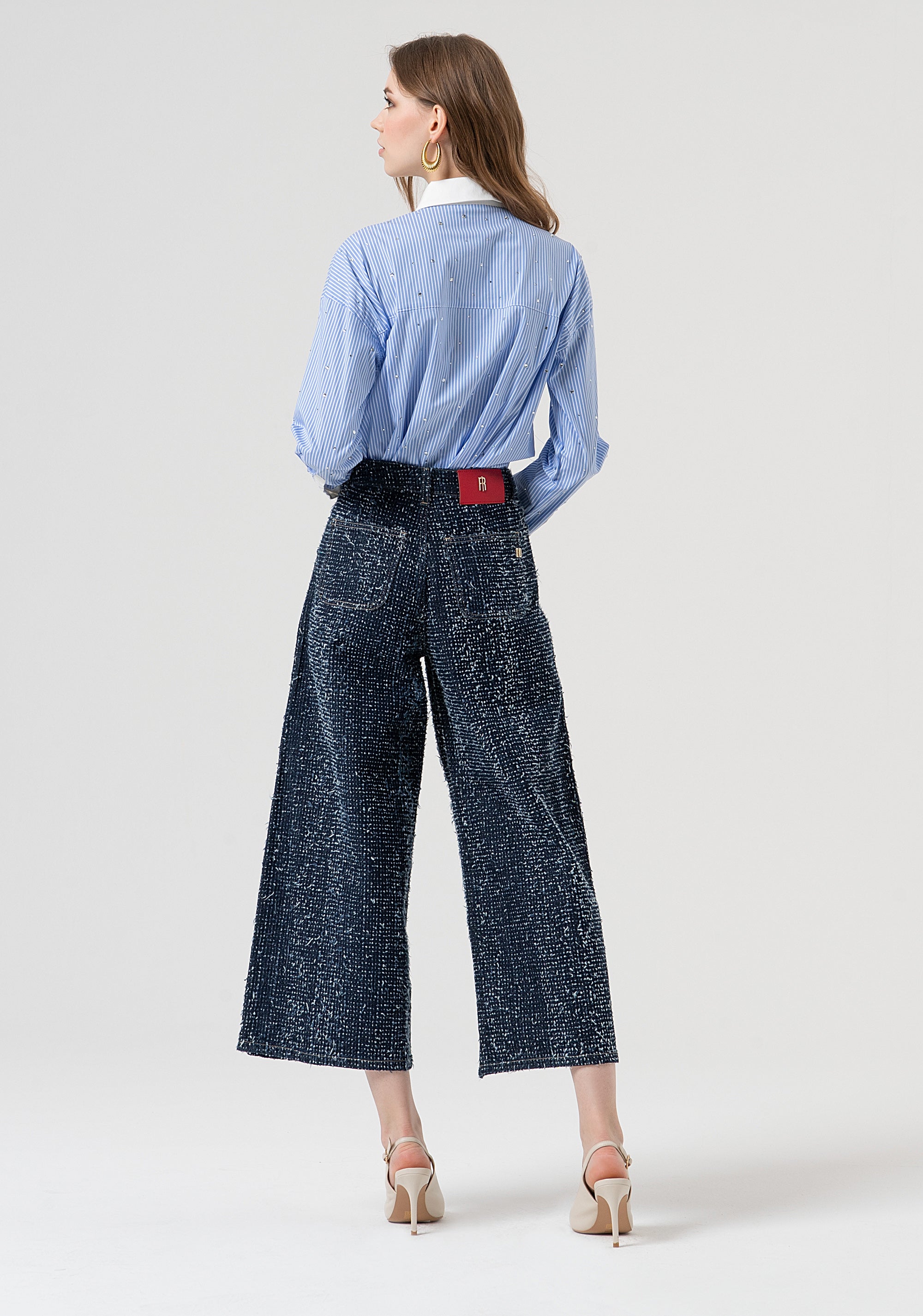 Jeans cropped made in bouclè denim Fracomina FR25WVB006D419F7-117-4