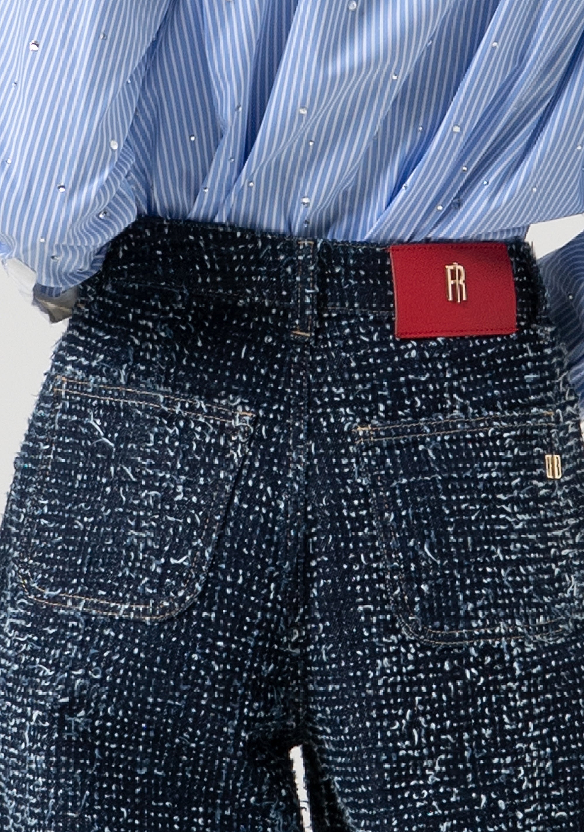 Jeans cropped made in bouclè denim Fracomina FR25WVB006D419F7-117-5
