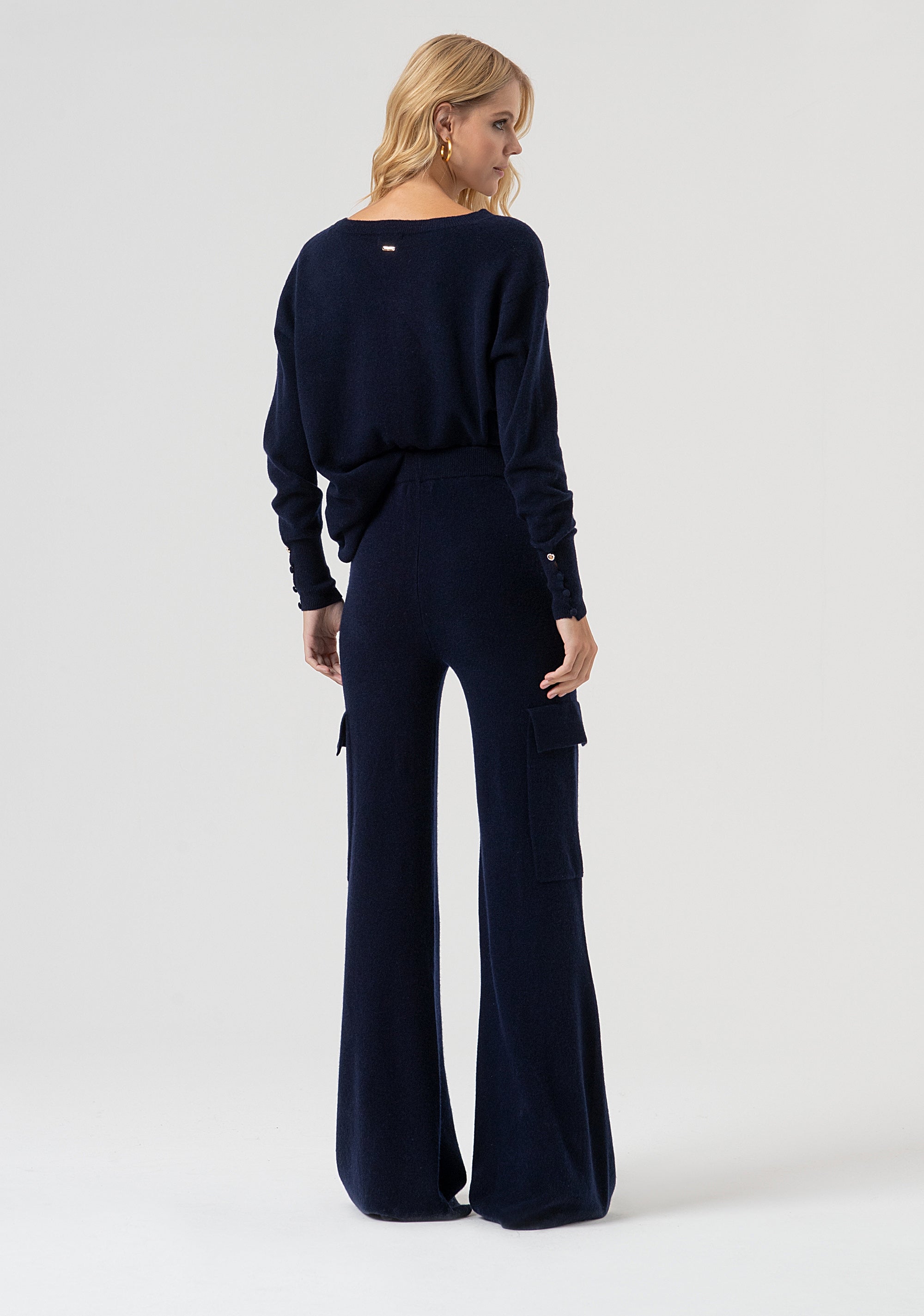 Knitted pant flare made in wool Fracomina FR25WVC009K47301-117-3