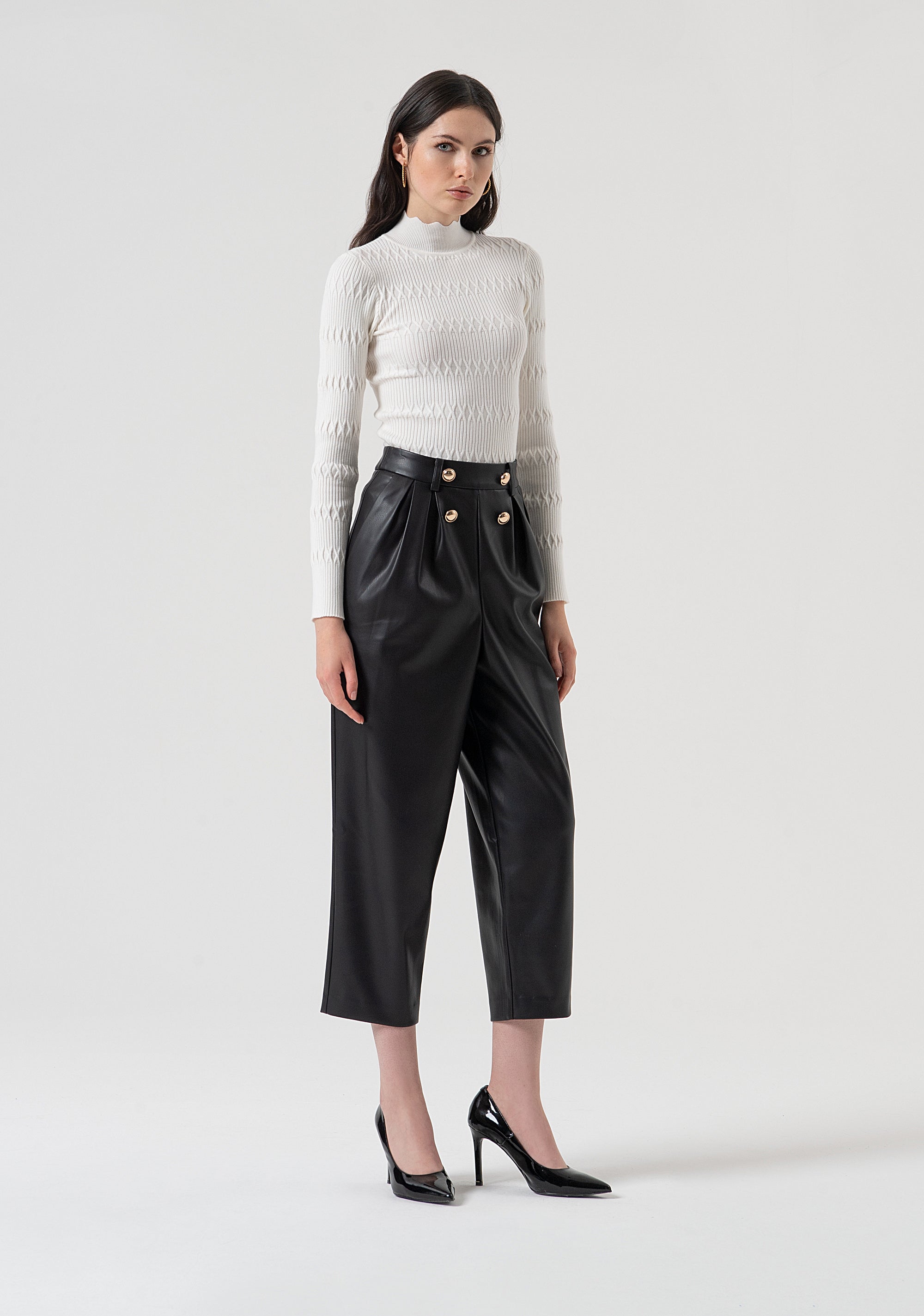 Carrot pant with high waist Fracomina FR25WVD006P41101-053-3