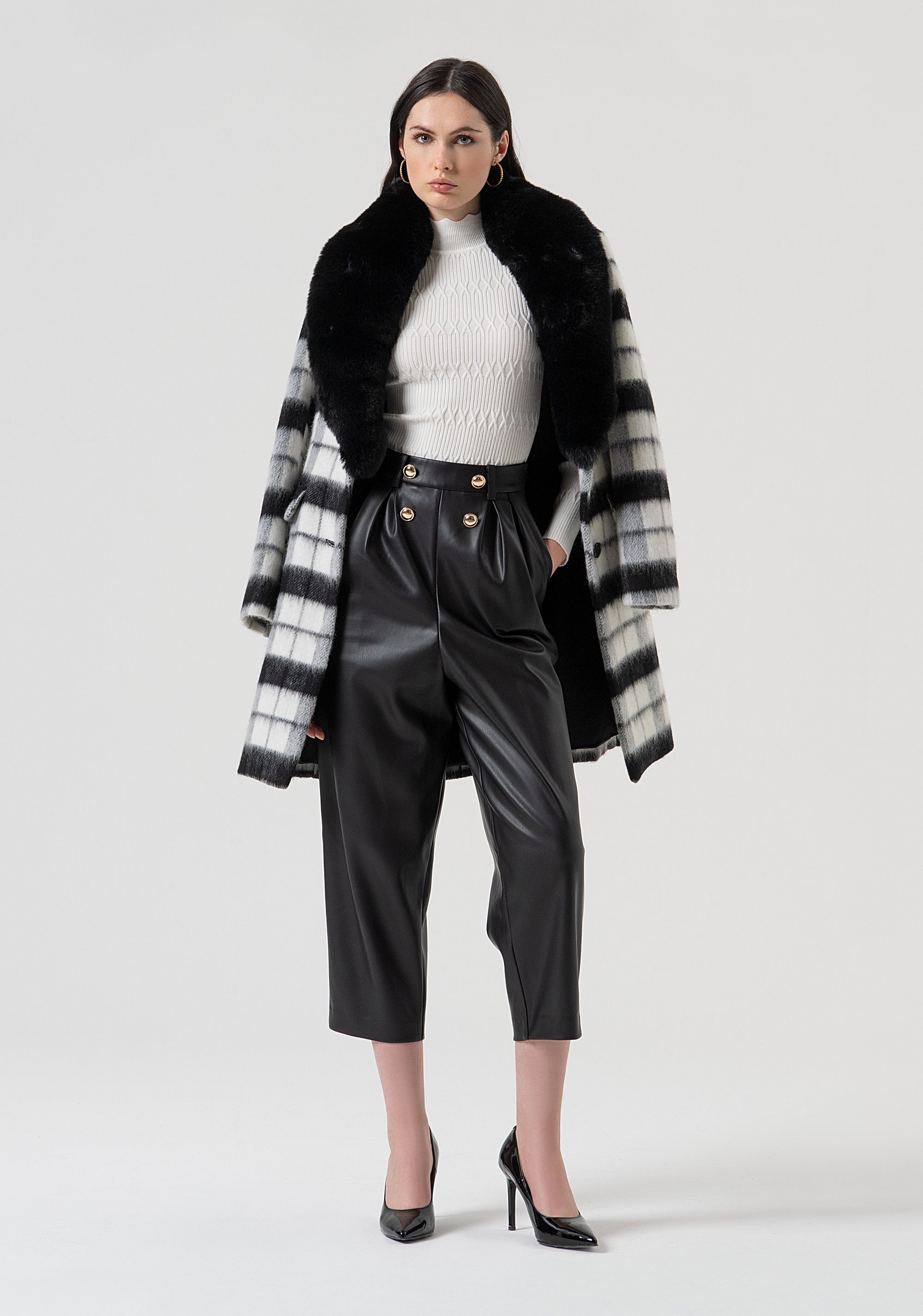 Carrot pant with high waist Fracomina FR25WVD006P41101-053-5