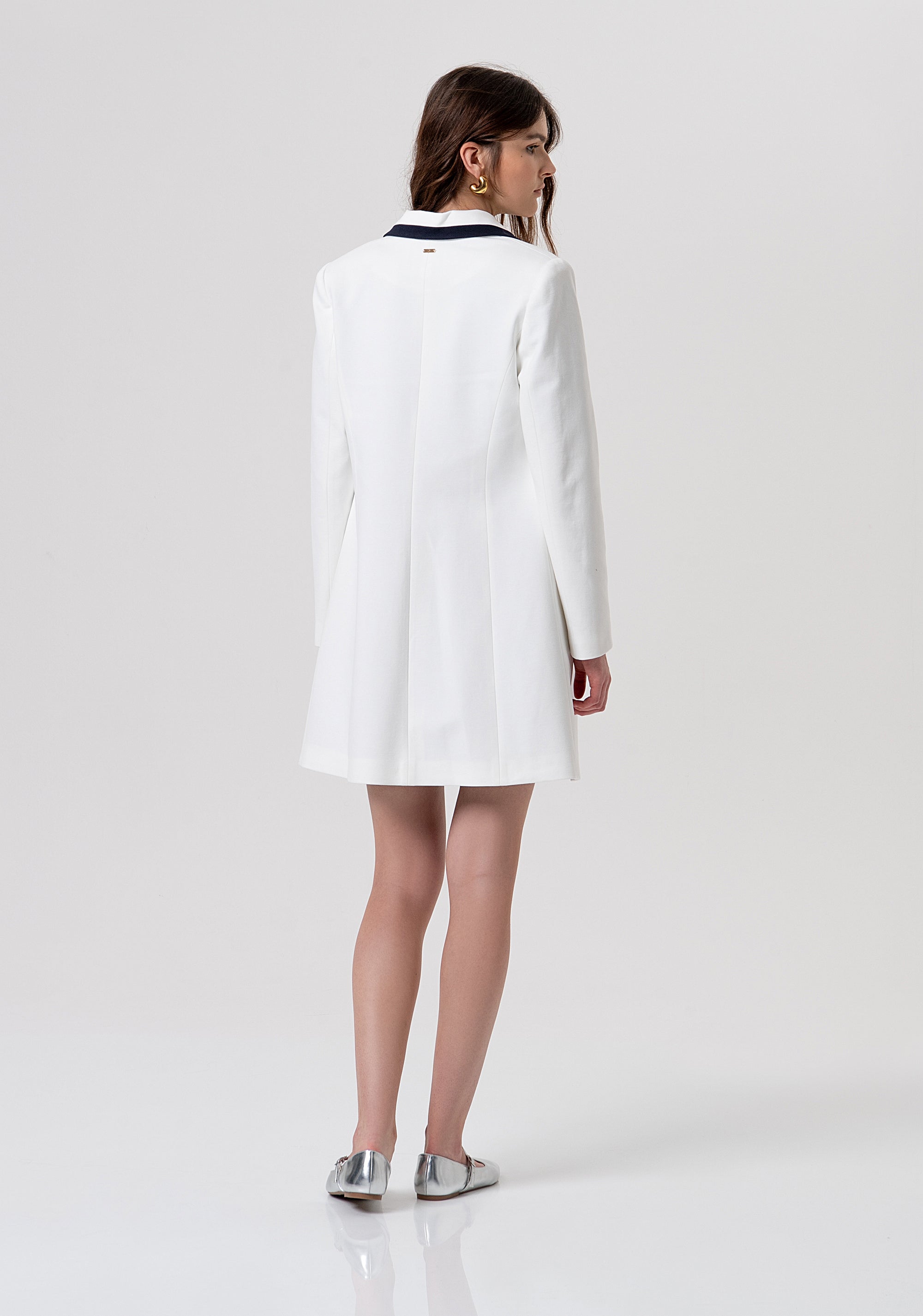 Dust coat jacket slim fit with central opening with buttons Fracomina FR26SC1004W72701-957-3