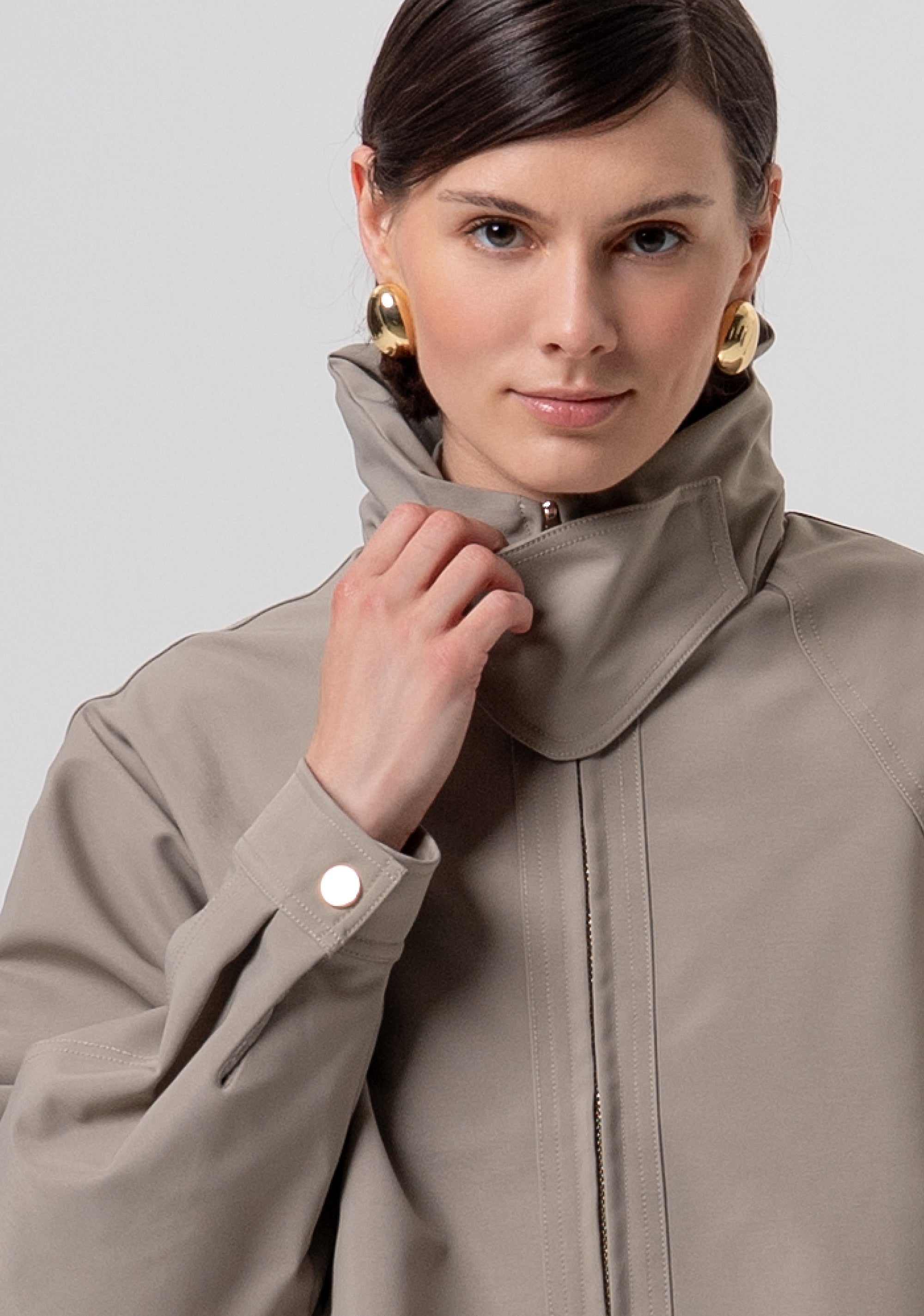 Jacket over fit made in technical fabric Fracomina FR26SC1007W68101-208-2