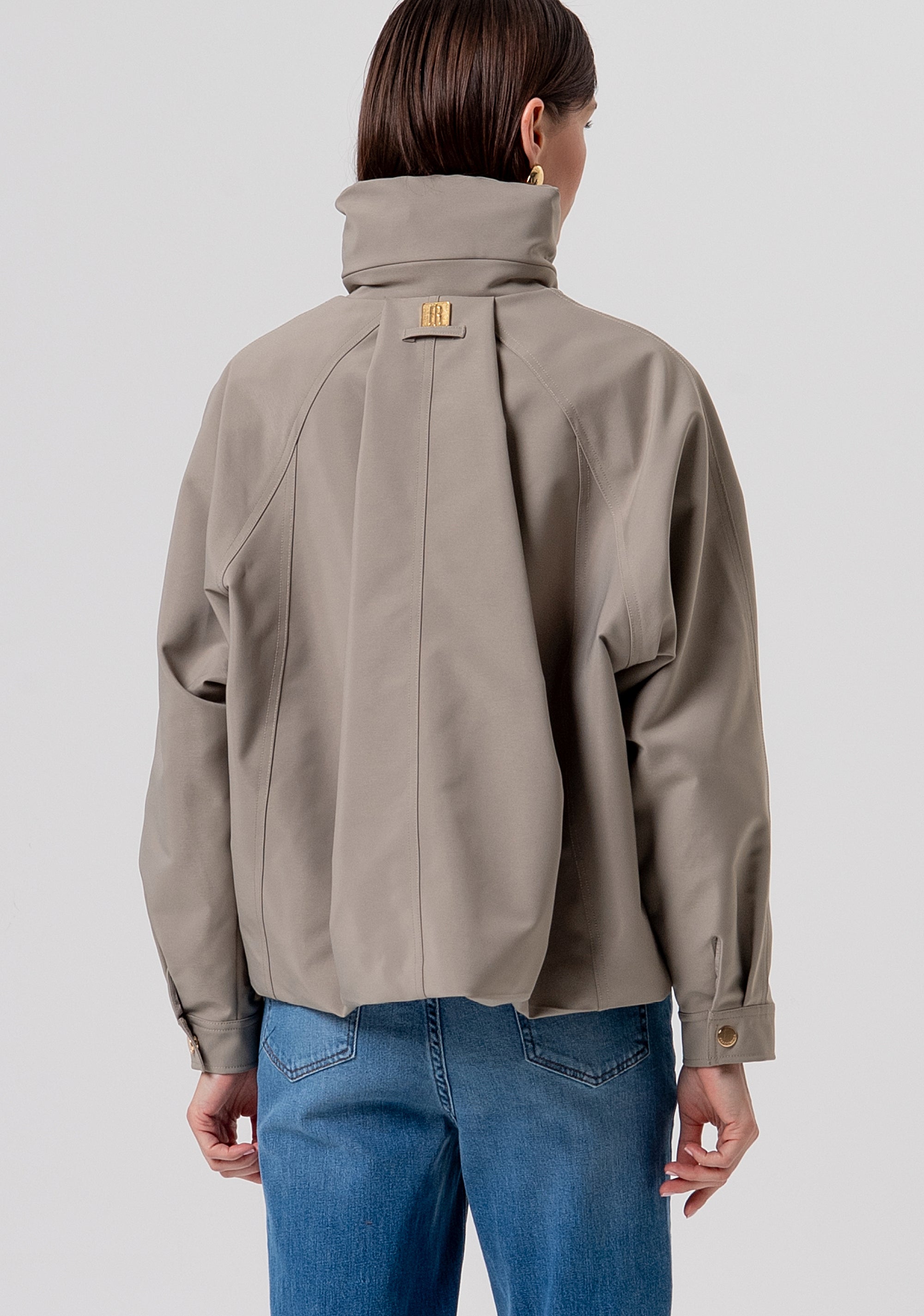 Jacket over fit made in technical fabric Fracomina FR26SC1007W68101-208-3