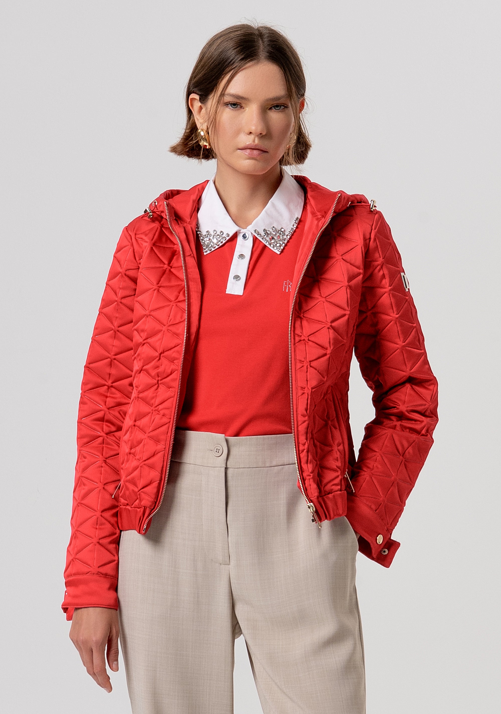 Padded jacket regular fit with hood Fracomina FR26SC3001O45301-U02