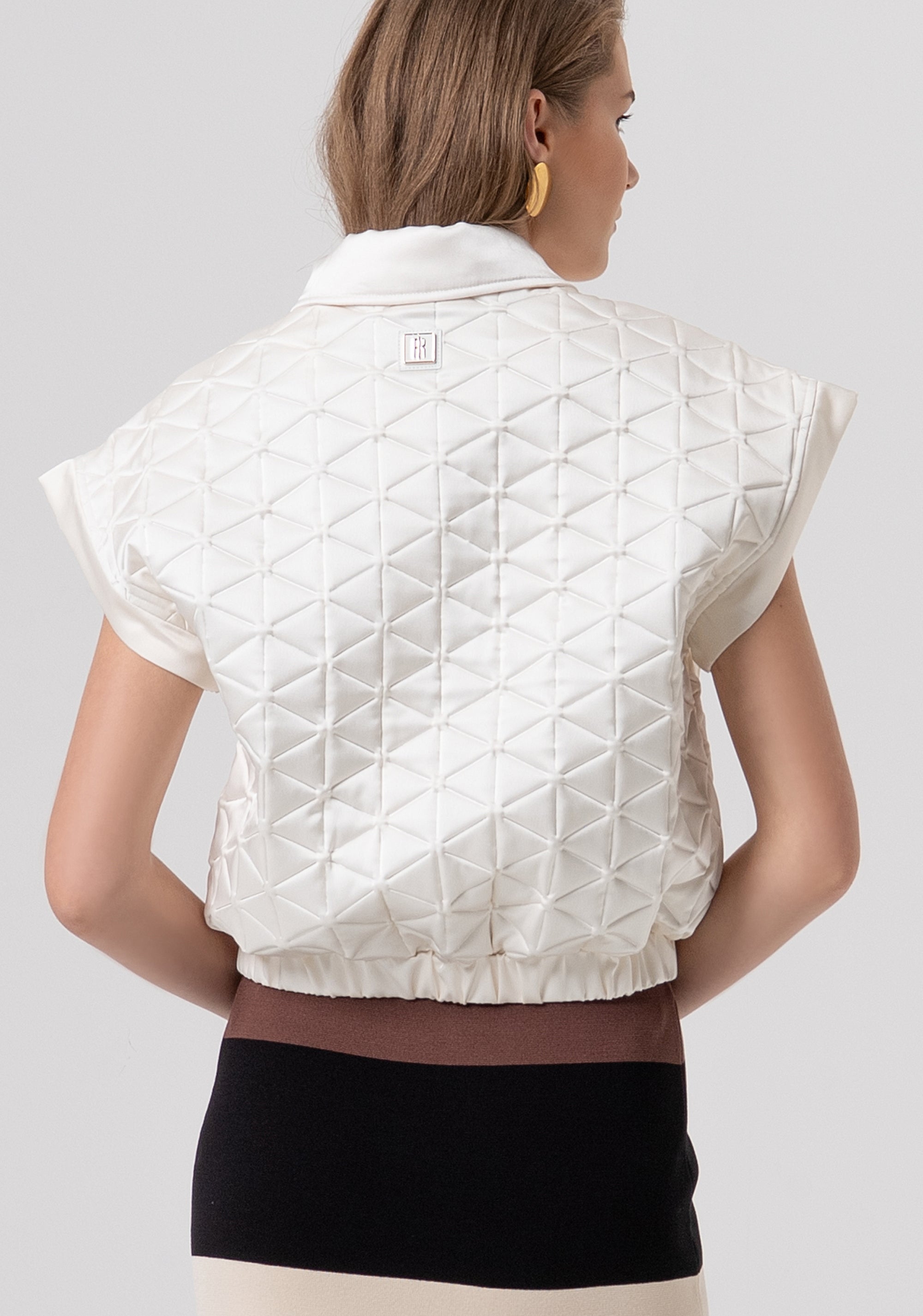 Sleeveless padded jacket with big pockets at the chest Fracomina FR26SC3004O45301-108-3