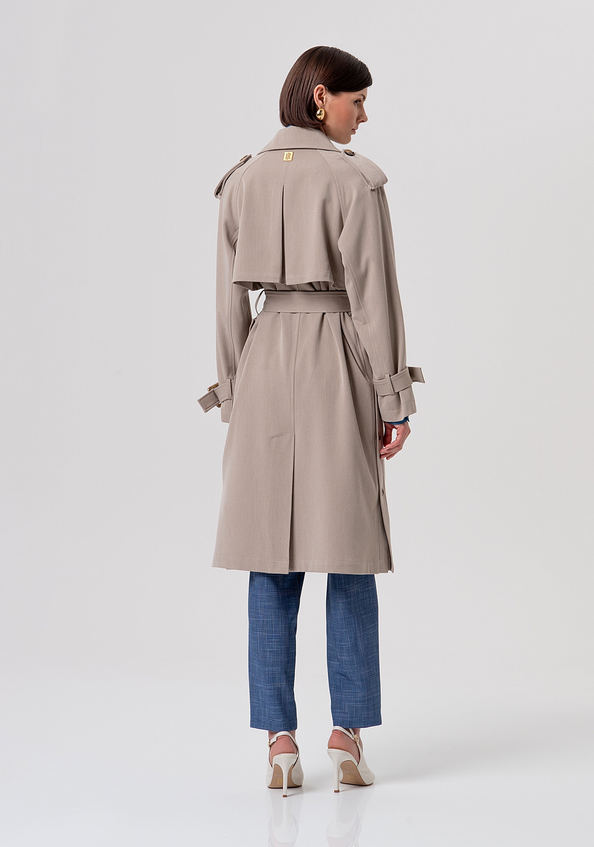 Long trench jacket regular fit Fracomina FR26SC7002W45901-F84-3