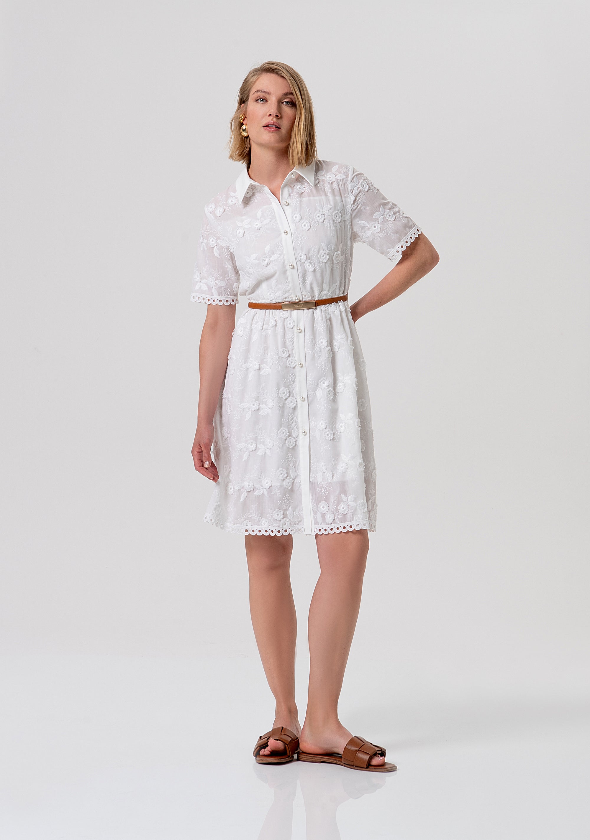 Chemisier dress regular fit made in lace Fracomina FR26SD1027W445E5-278-1