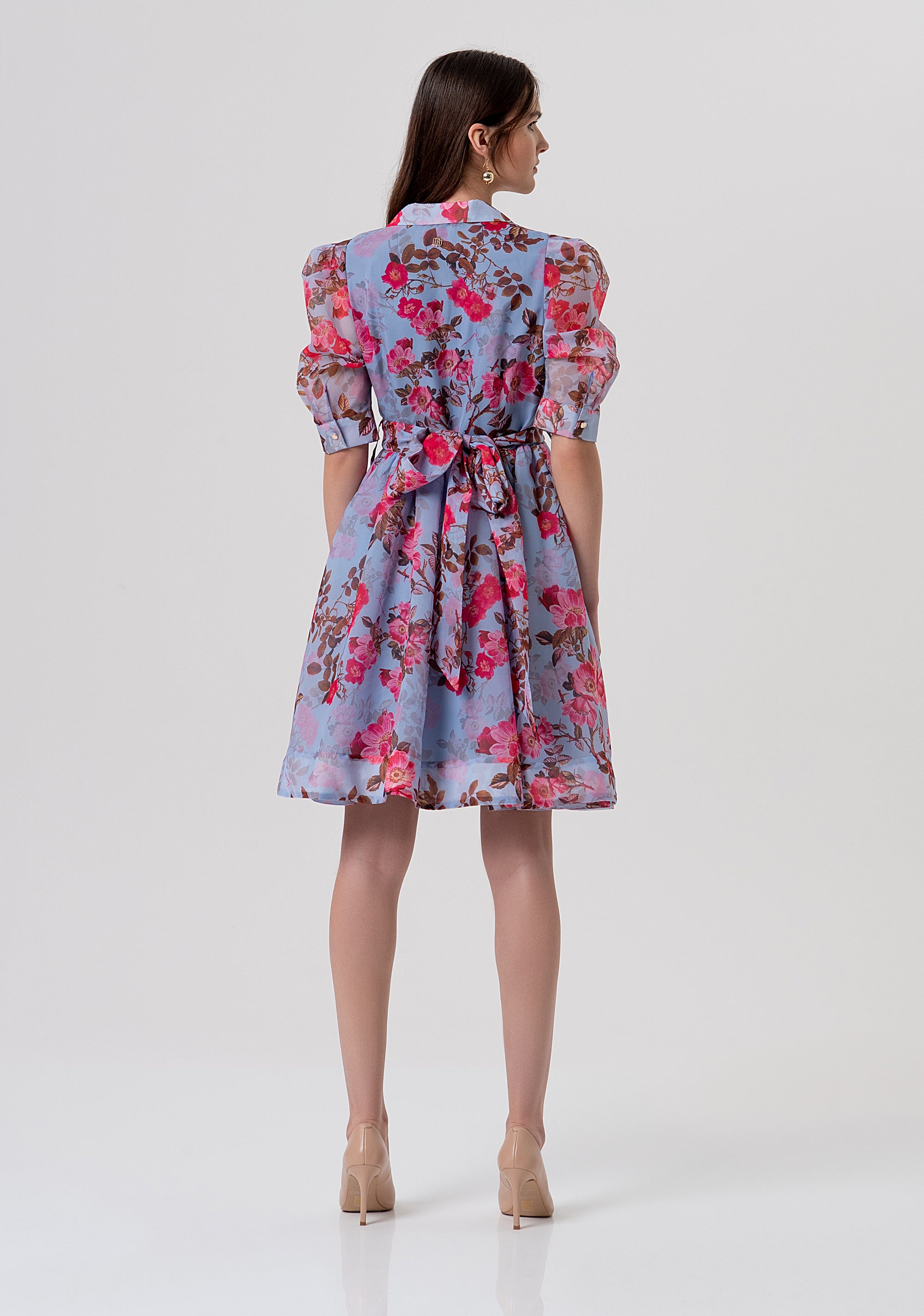 Mini dress regular fit with flowery pattern Fracomina FR26SD1032W775R8-M27-3