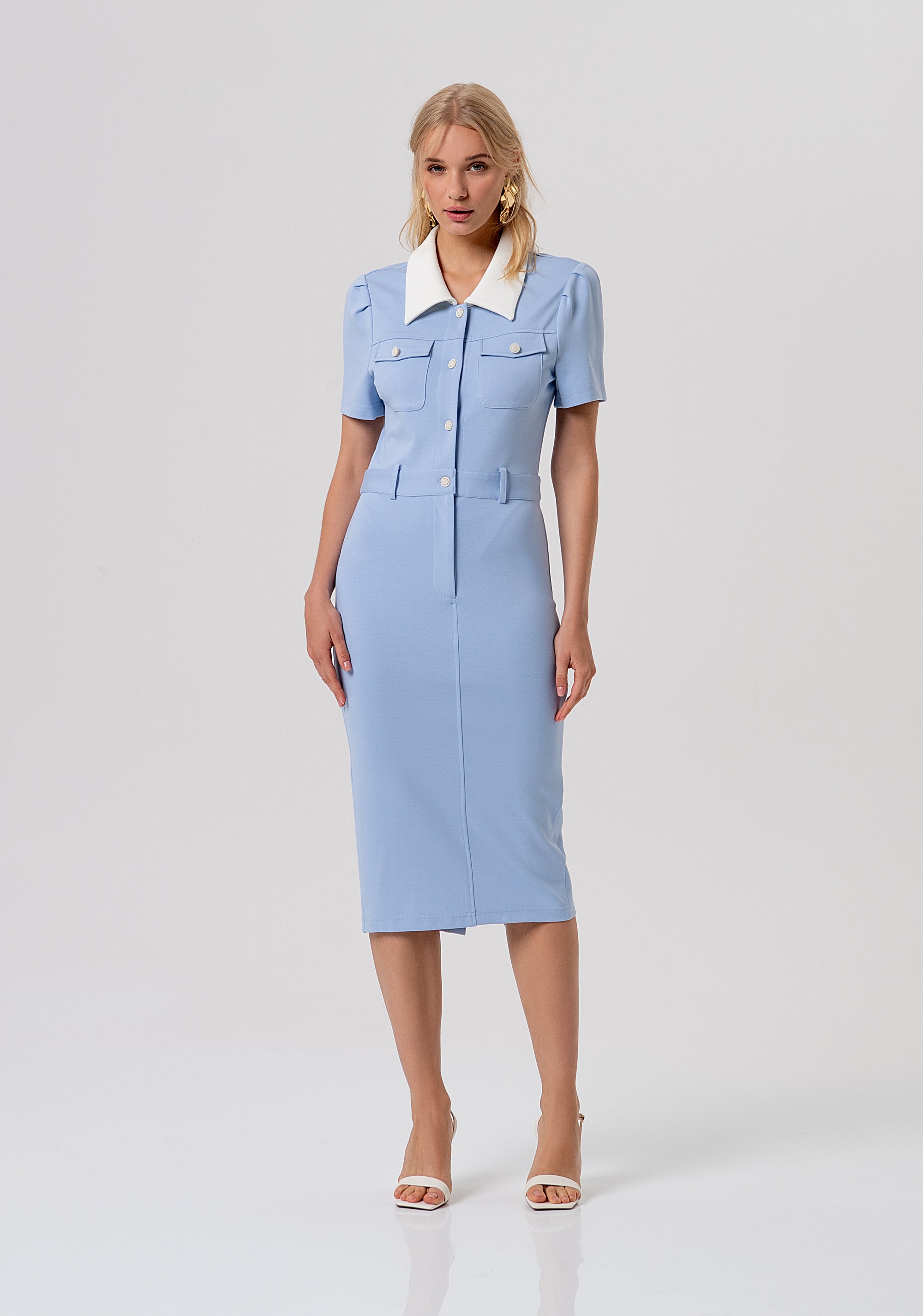 Sheath dress slim fit middle length Fracomina FR26SD2003W71601-D22-1