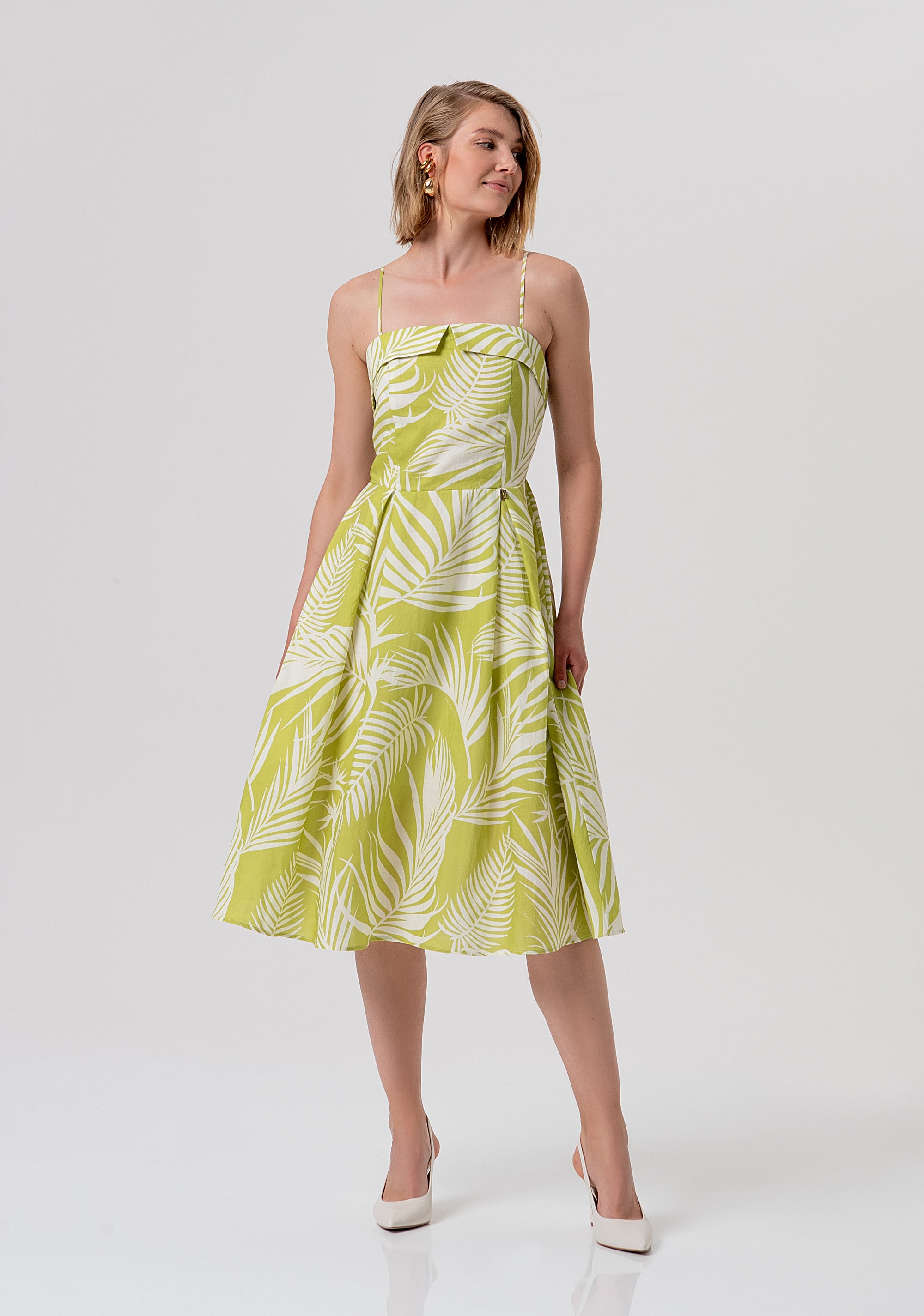 Sleeveless dress middle length with flowery pattern Fracomina FR26SD2020W835R8-M36