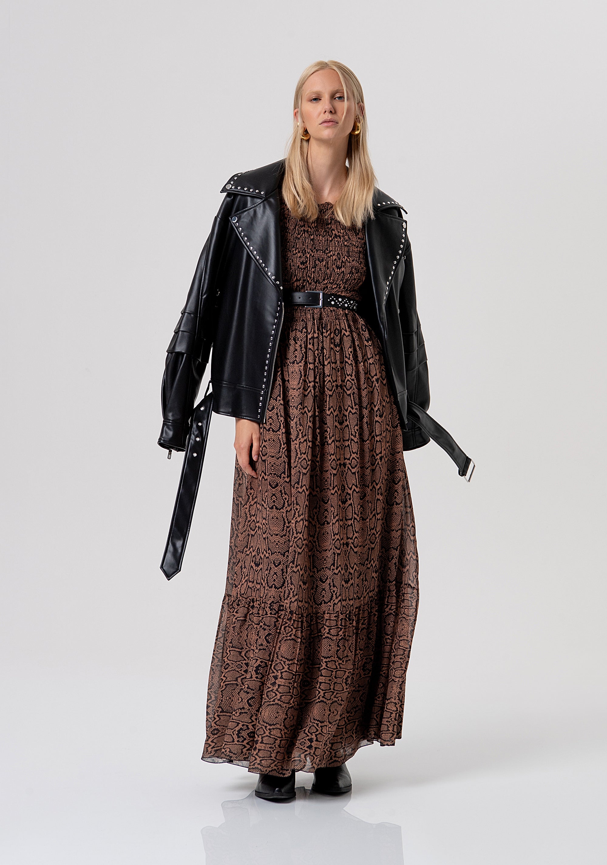 Long dress regular fit made in viscose with animalier print Fracomina FR26SD3017W428L7-M26-4